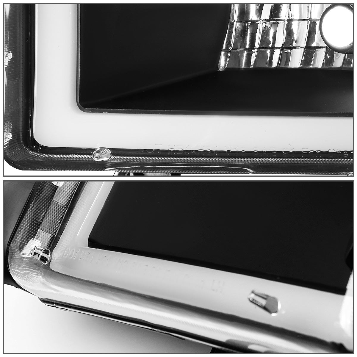 FAROS 94-01 DODGE RAM 1500 / 94-02 DODGE RAM 2500 3500 - DOES NOT FIT SPORT MODELS - LED DRL - BLACK HOUSING / CLEAR CORNER - 9004 LOW BEAM / HIGH BEAM