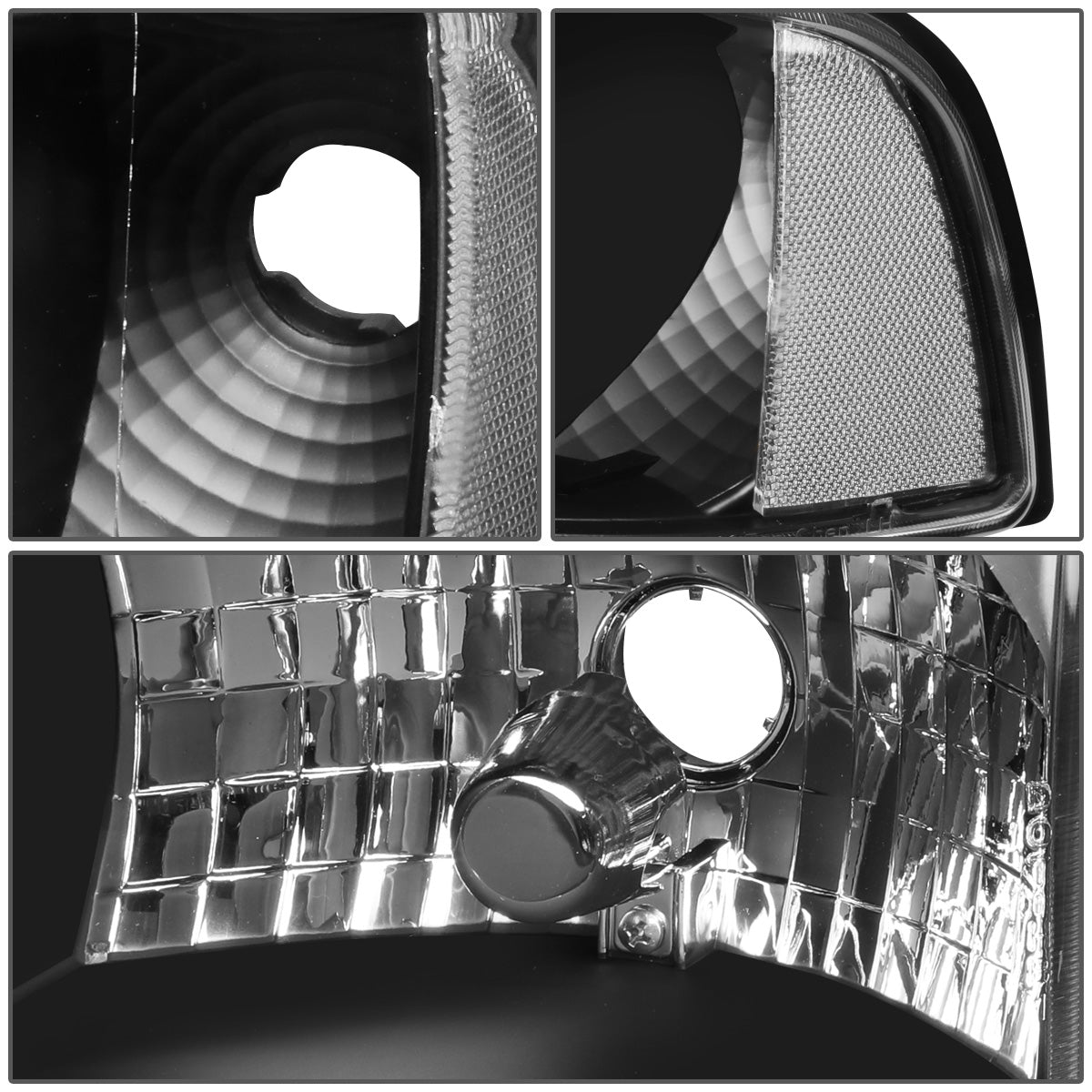 FAROS 94-01 DODGE RAM 1500 / 94-02 DODGE RAM 2500 3500 - DOES NOT FIT SPORT MODELS - LED DRL - BLACK HOUSING / CLEAR CORNER - 9004 LOW BEAM / HIGH BEAM