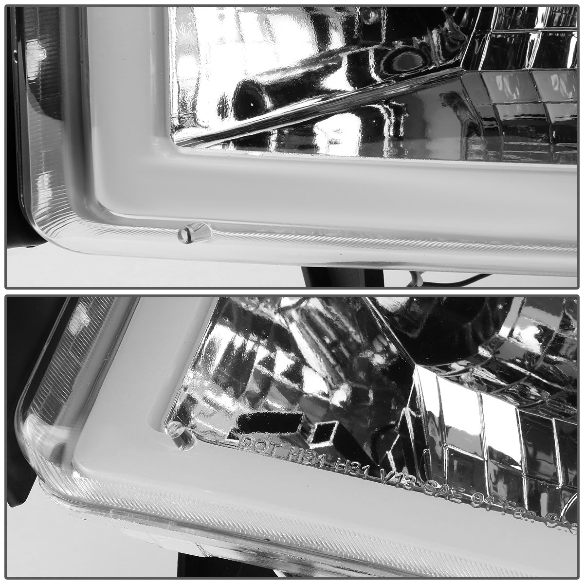 FAROS 94-01 DODGE RAM 1500 / 94-02 DODGE RAM 2500 3500 - DOES NOT FIT SPORT MODELS - LED DRL - CHROME HOUSING / CLEAR CORNER - 9004 LOW BEAM / HIGH BEAM