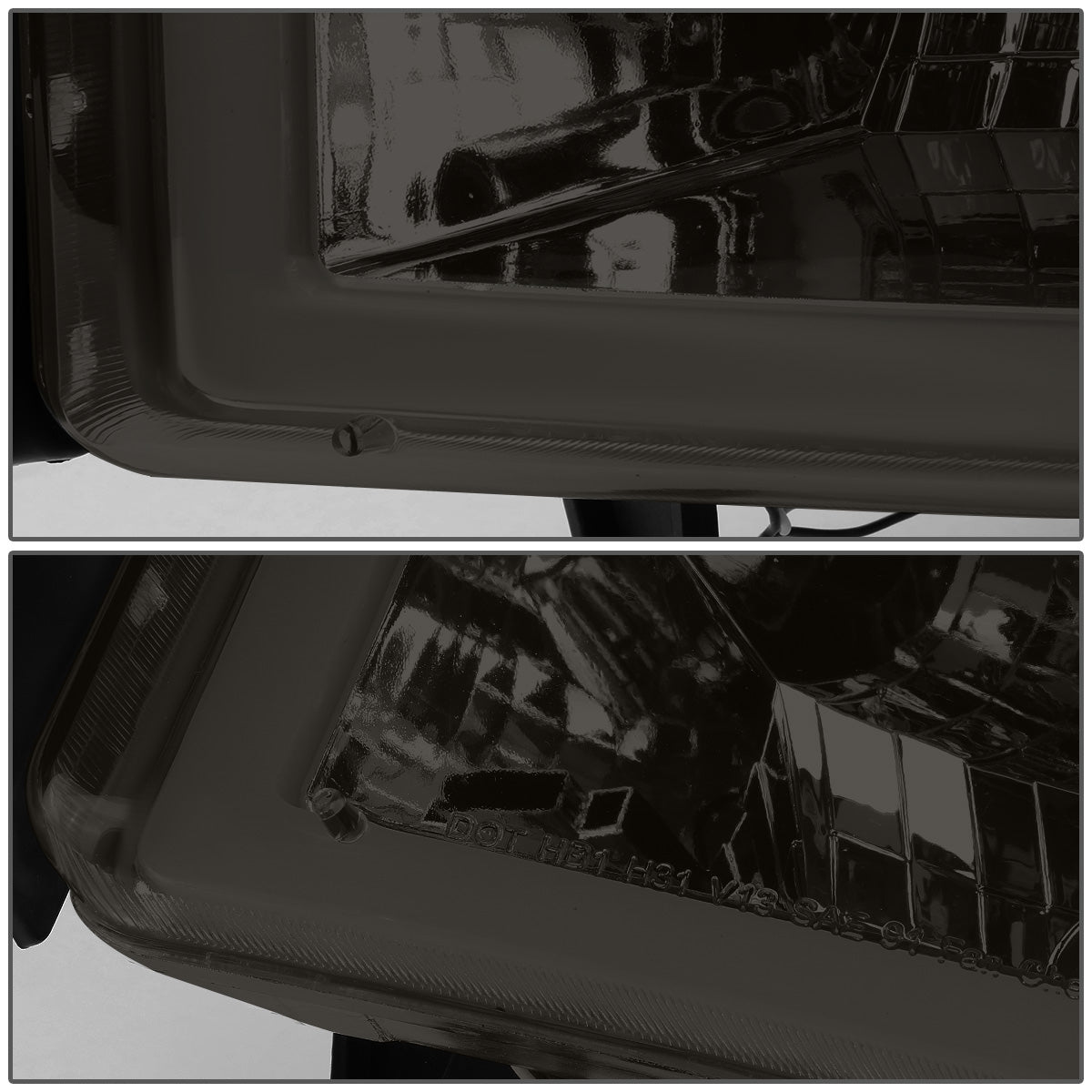 FAROS 94-01 DODGE RAM 1500 / 94-02 DODGE RAM 2500 3500 - DOES NOT FIT SPORT MODELS - LED DRL - SMOKE HOUSING / CLEAR CORNER - 9004 LOW BEAM / HIGH BEAM