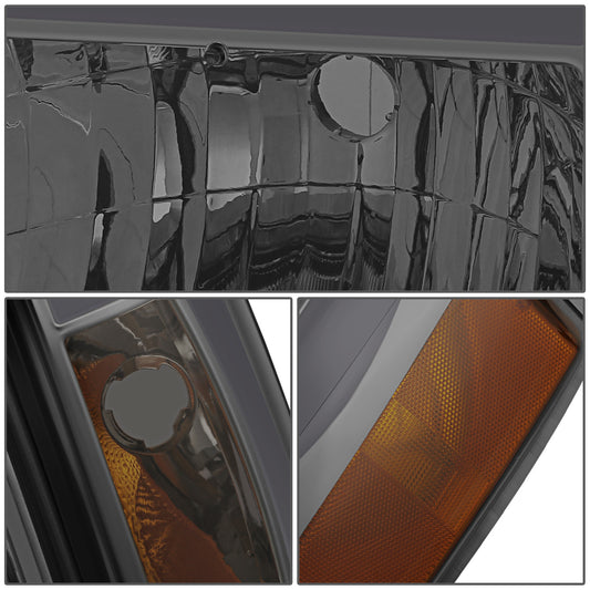 FAROS 87-91 FORD BRONCO - 81-91 FORD F-150 / 87-91 FORD F-250 / 87-91 FORD F-350 - LED DRL - SMOKE HOUSING / AMBER CORNER - 9004 HIGH BEAM / LOW BEAM / 3157 SIGNAL