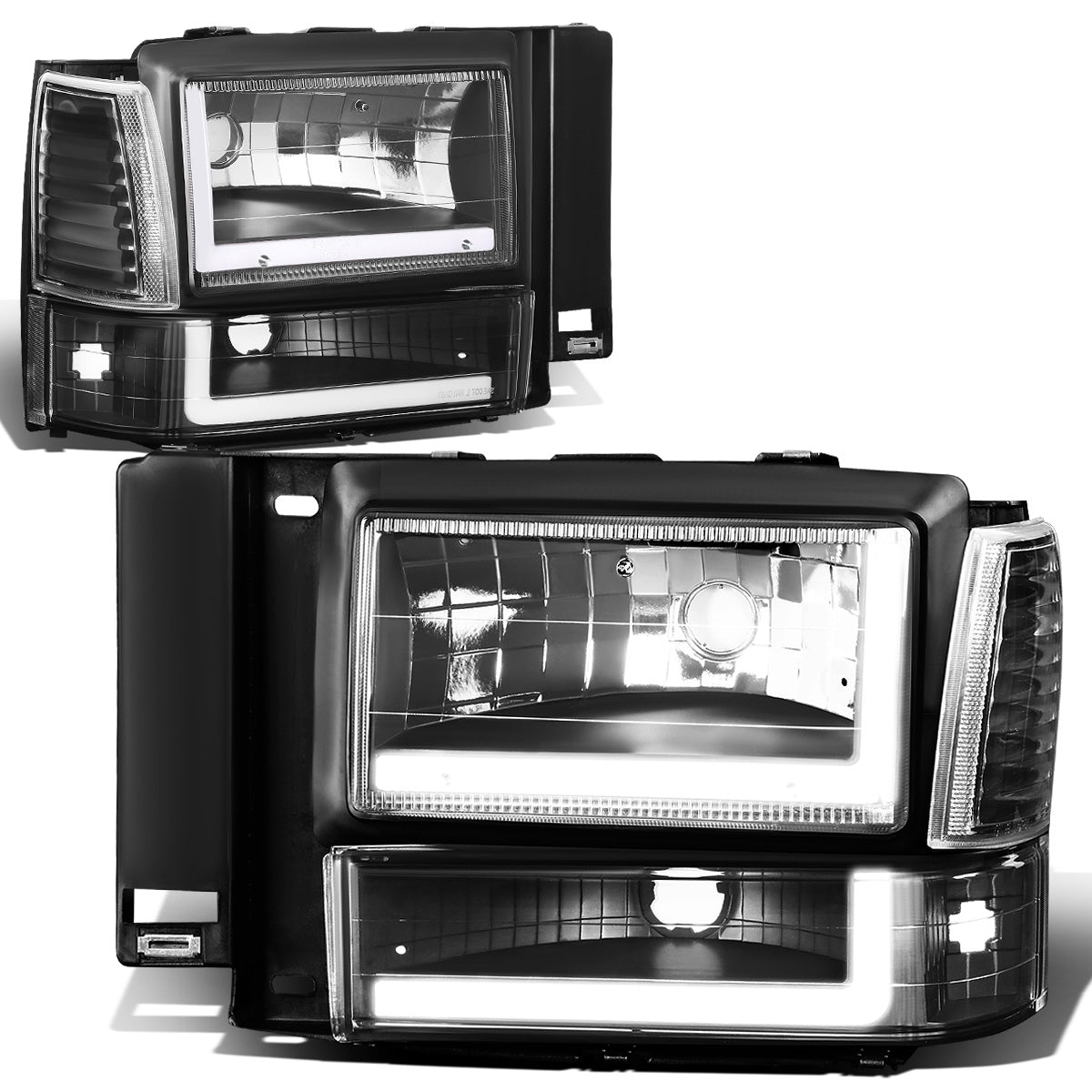 FAROS 91-94 FORD EXPLORER - LED RUNNING LIGHTS REQUIRE TAPPING INTO EXISTING WIRING - LED DRL - BLACK HOUSING / CLEAR CORNER - 9004 LOW BEAM / 9004 HIGH BEAM