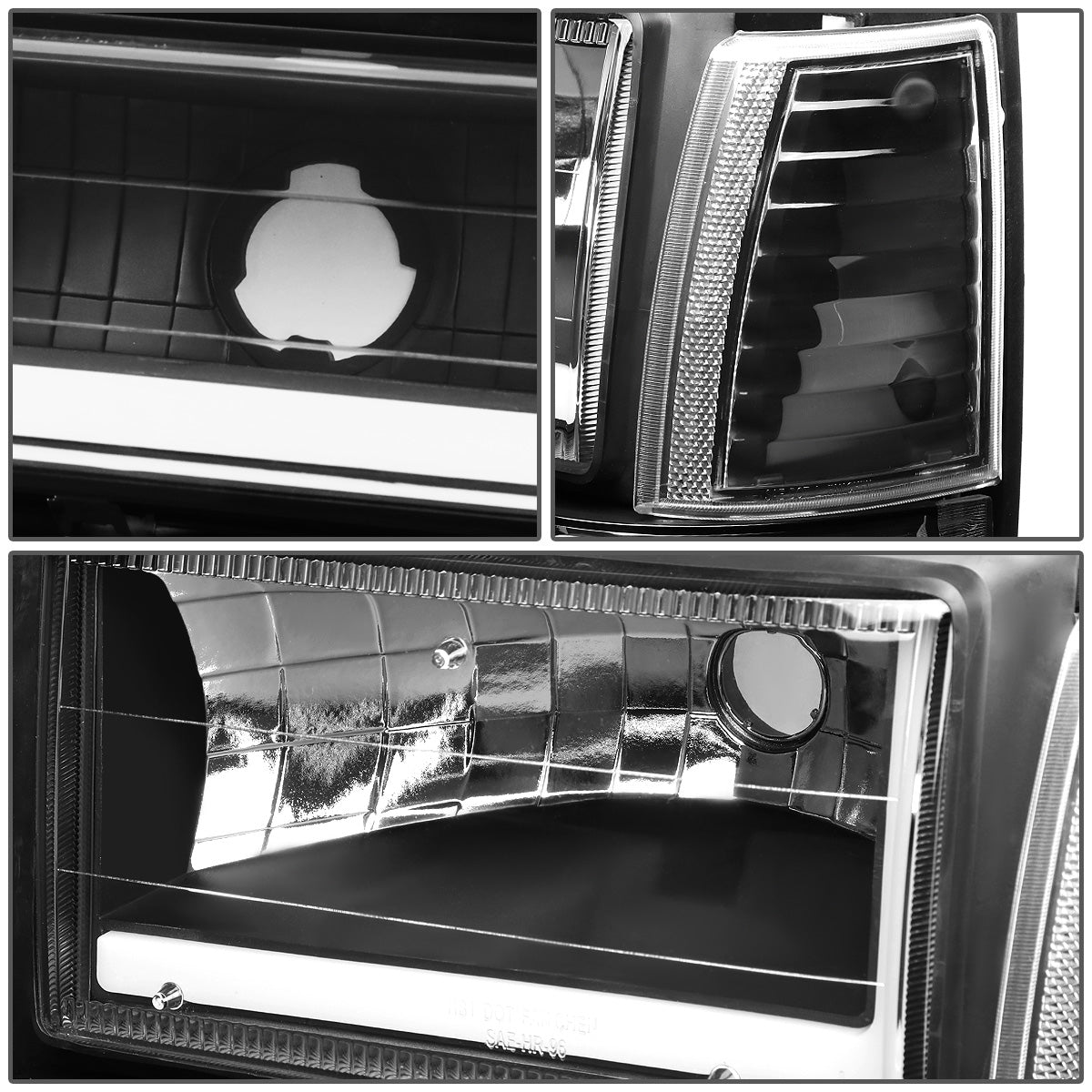 FAROS 91-94 FORD EXPLORER - LED RUNNING LIGHTS REQUIRE TAPPING INTO EXISTING WIRING - LED DRL - BLACK HOUSING / CLEAR CORNER - 9004 LOW BEAM / 9004 HIGH BEAM