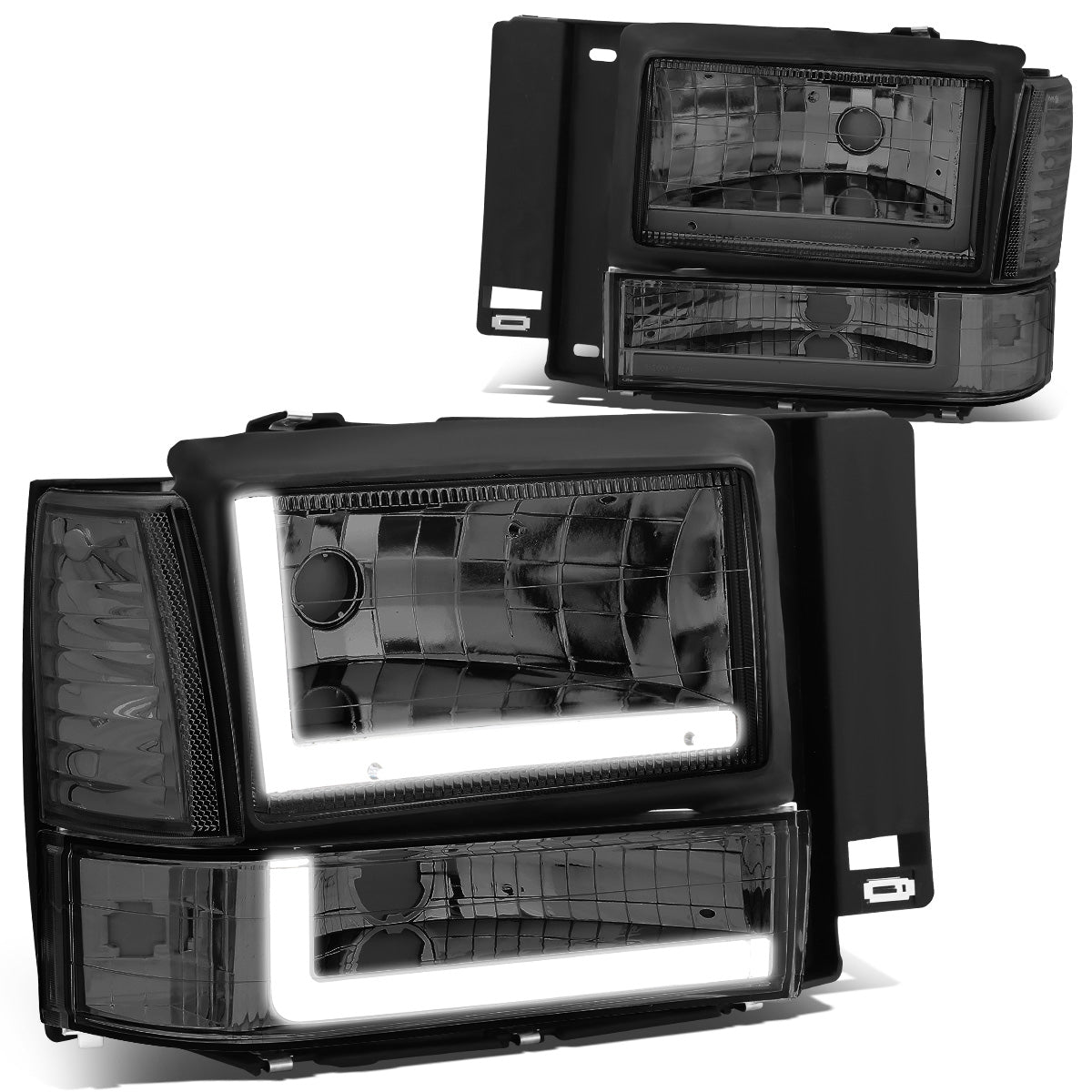 FAROS 91-94 FORD EXPLORER - LED RUNNING LIGHTS REQUIRE TAPPING INTO EXISTING WIRING - LED DRL - SMOKE HOUSING / CLEAR CORNER - 9004 LOW BEAM / 9004 HIGH BEAM