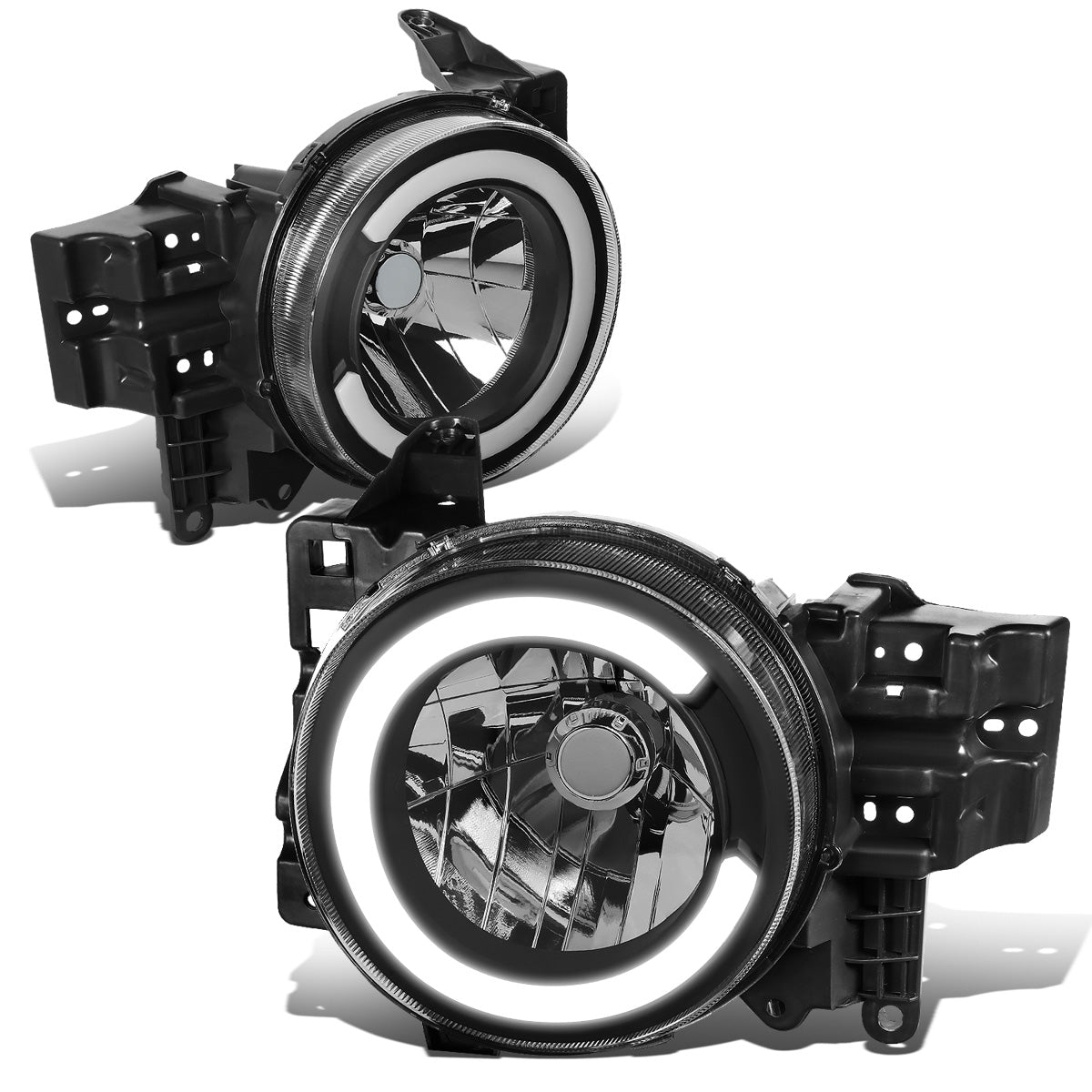 FAROS 07-14 TOYOTA FJ CRUISER - LED DRL  - BLACK HOUSING / CLEAR CORNER - H4 LOW BEAM / H4 HIGH BEAM