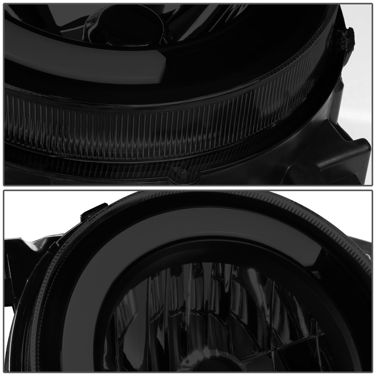 FAROS 07-14 TOYOTA FJ CRUISER - LED DRL - BLACK HOUSING / SMOKE LENS / CLEAR CORNER - H4 LOW BEAM / H4 HIGH BEAM