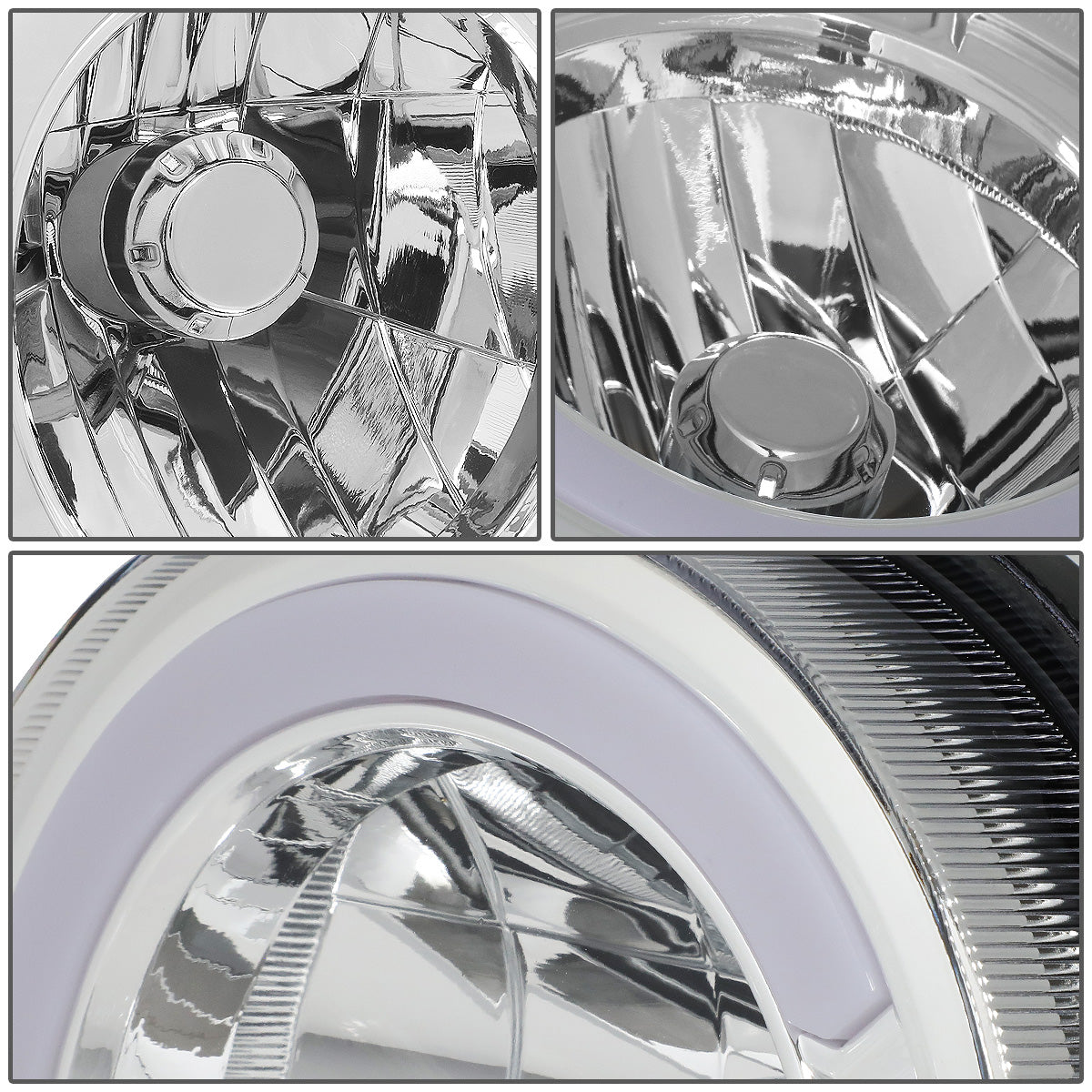 FAROS 07-14 TOYOTA FJ CRUISER - LED DRL - CHROME HOUSING / CLEAR CORNER - H4 LOW BEAM / H4 HIGH BEAM