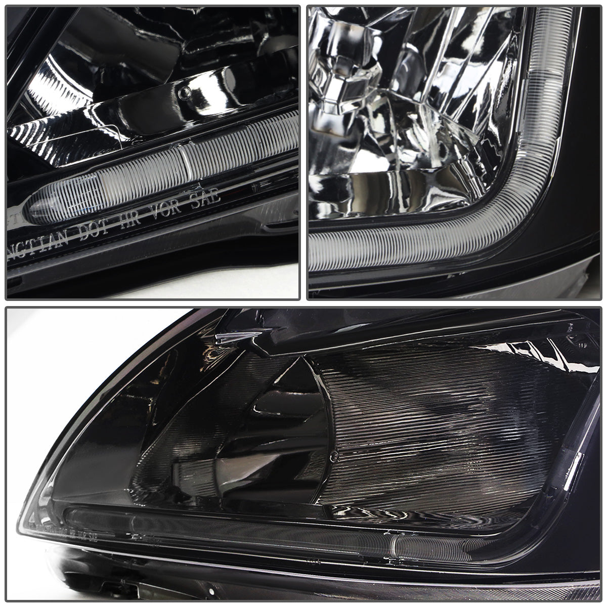 FAROS 03-07 HONDA ACCORD 2/4-DOOR - LED DRL - SMOKE HOUSING / CLEAR CORNER - 9006 LOW BEAM / 9005 HIGH BEAM