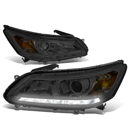 FAROS 13-15 HONDA ACCORD 4-DOOR - LED DRL - PROJECTOR - SMOKE HOUSING / AMBER CORNER - H11 LOW BEAM / 9005 HIGH BEAM