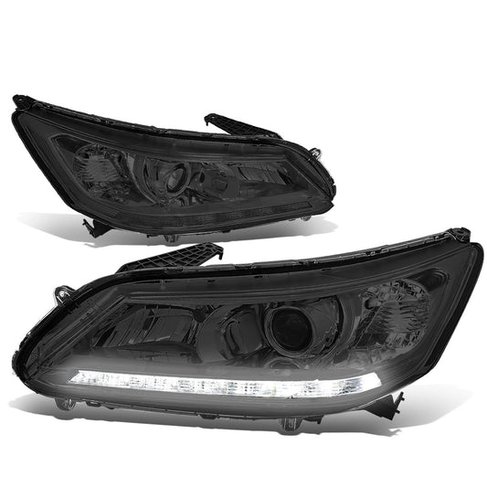 FAROS 13-15 HONDA ACCORD 4-DOOR - LED DRL - PROJECTOR - SMOKE HOUSING / CLEAR CORNER - H11 LOW BEAM / 9005 HIGH BEAM