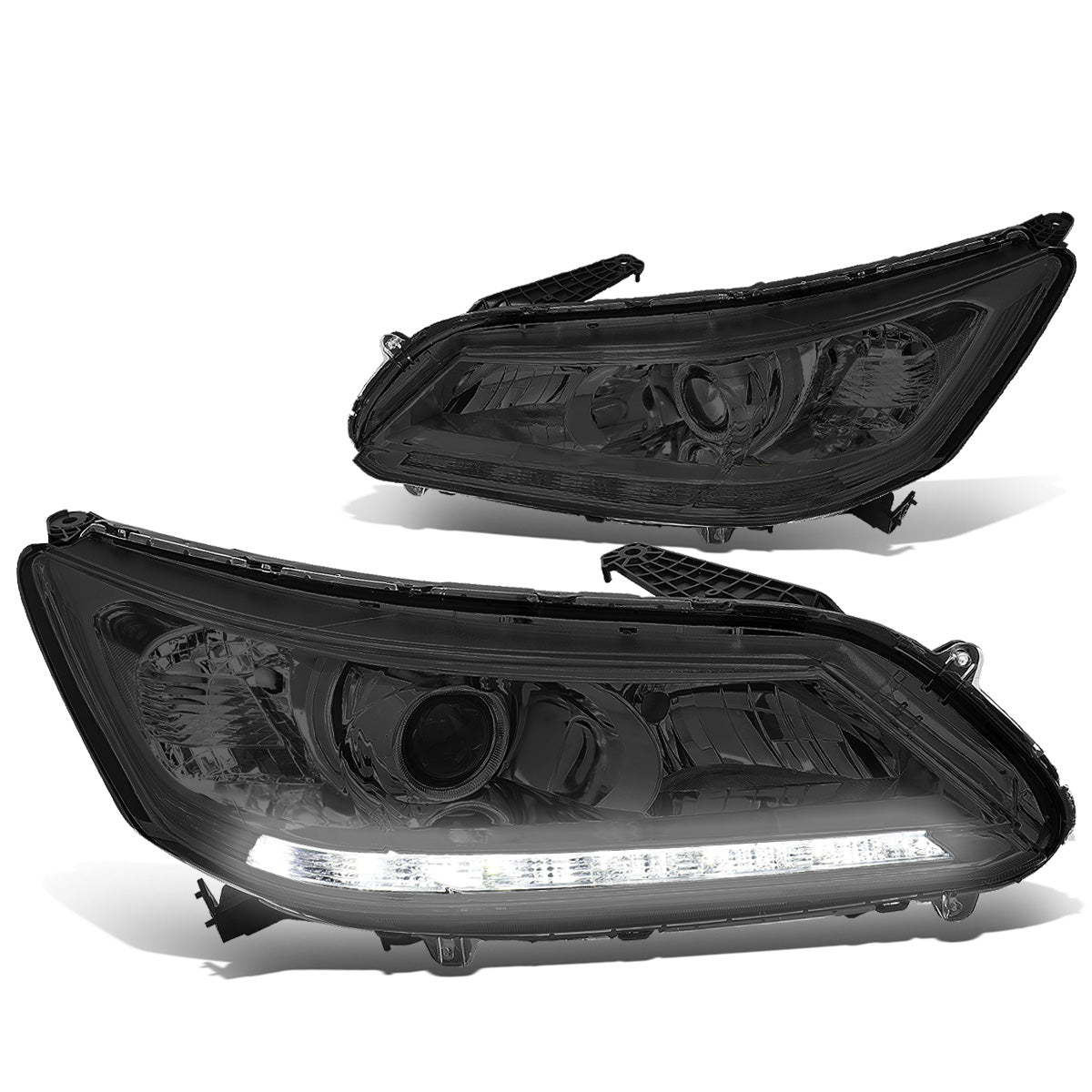 FAROS 13-15 HONDA ACCORD 4-DOOR - LED DRL - PROJECTOR - SMOKE HOUSING / CLEAR CORNER - H11 LOW BEAM / 9005 HIGH BEAM