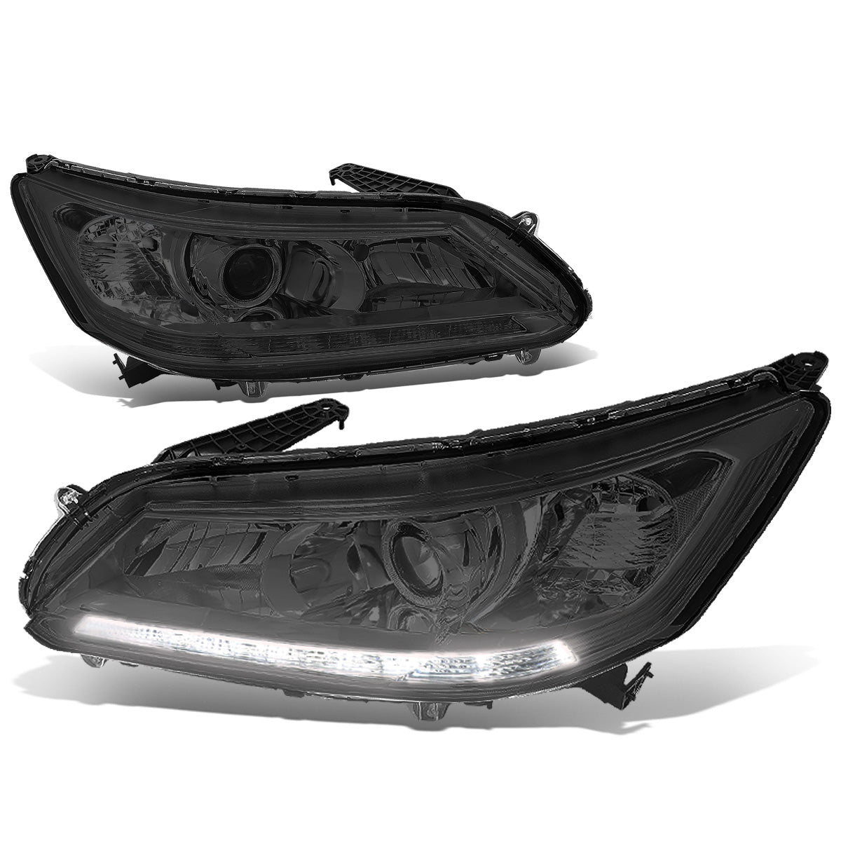 FAROS 13-15 HONDA ACCORD 4-DOOR - LED DRL - PROJECTOR - SMOKE HOUSING / CLEAR CORNER - H11 LOW BEAM / 9005 HIGH BEAM