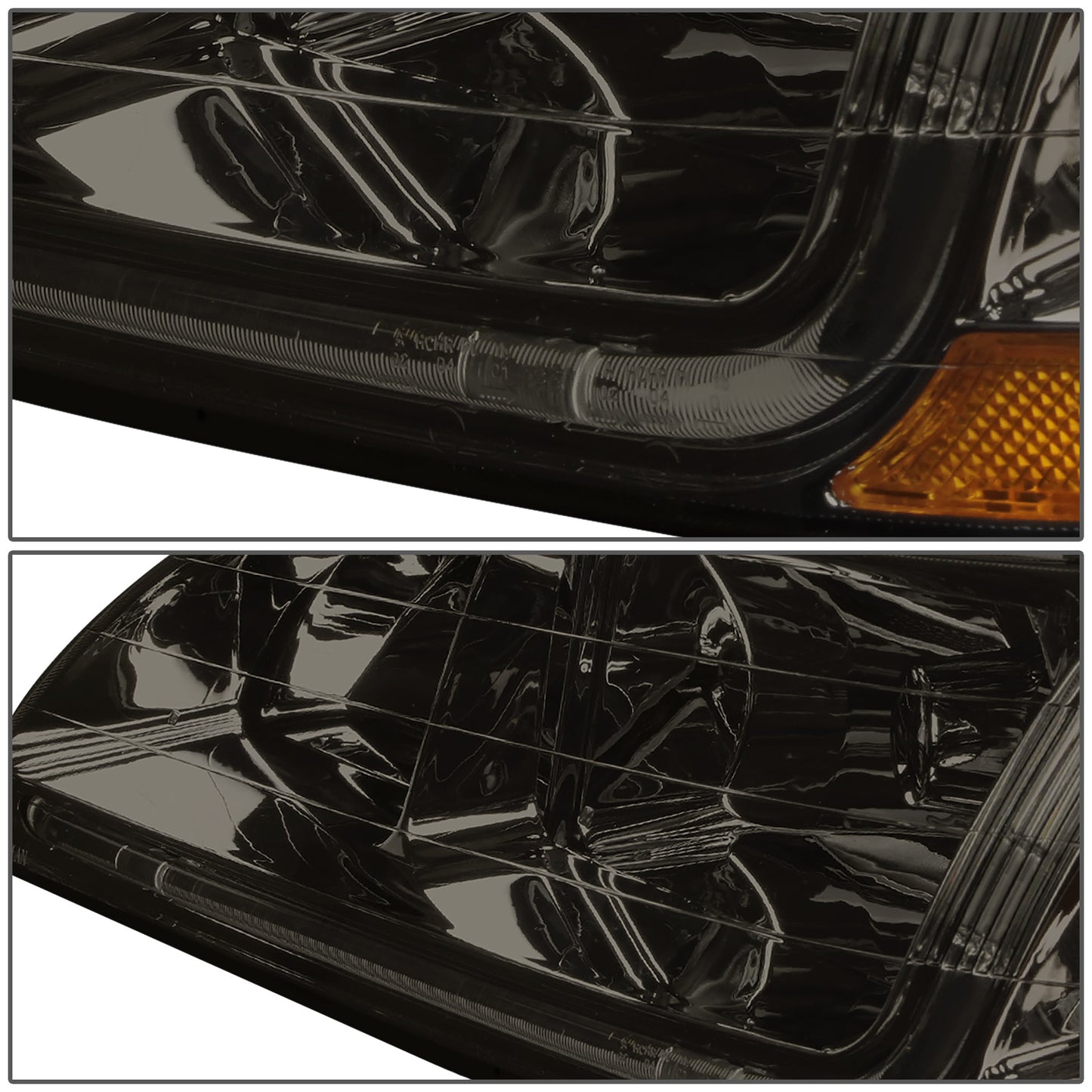 FAROS 98-02 HONDA ACCORD 2/4-DOOR - LED DRL - SMOKE HOUSING / AMBER CORNER - 9006 LOW BEAM / 9005 HIGH BEAM