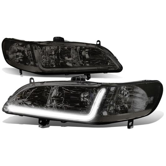 FAROS 98-02 HONDA ACCORD 2/4-DOOR - LED DRL - SMOKE HOUSING / CLEAR CORNER - 9006 LOW BEAM / 9005 HIGH BEAM