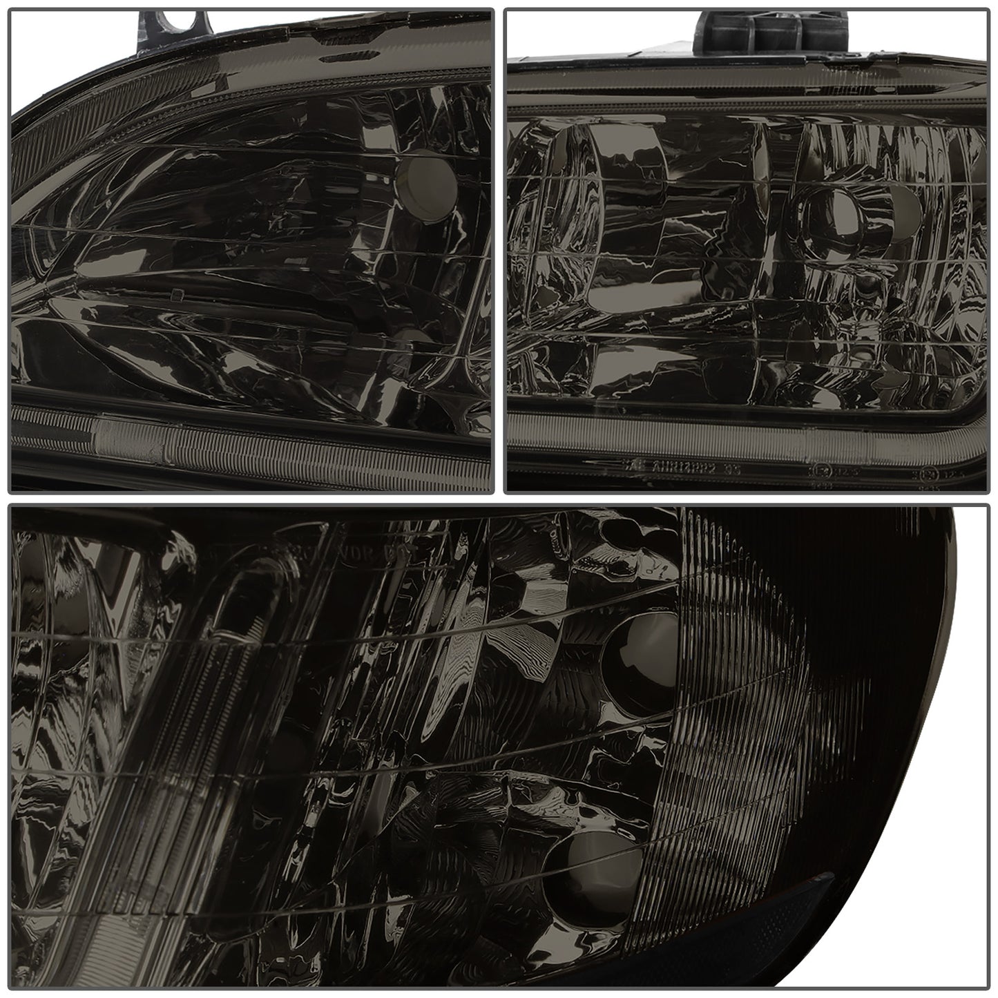 FAROS 98-02 HONDA ACCORD 2/4-DOOR - LED DRL - SMOKE HOUSING / CLEAR CORNER - 9006 LOW BEAM / 9005 HIGH BEAM