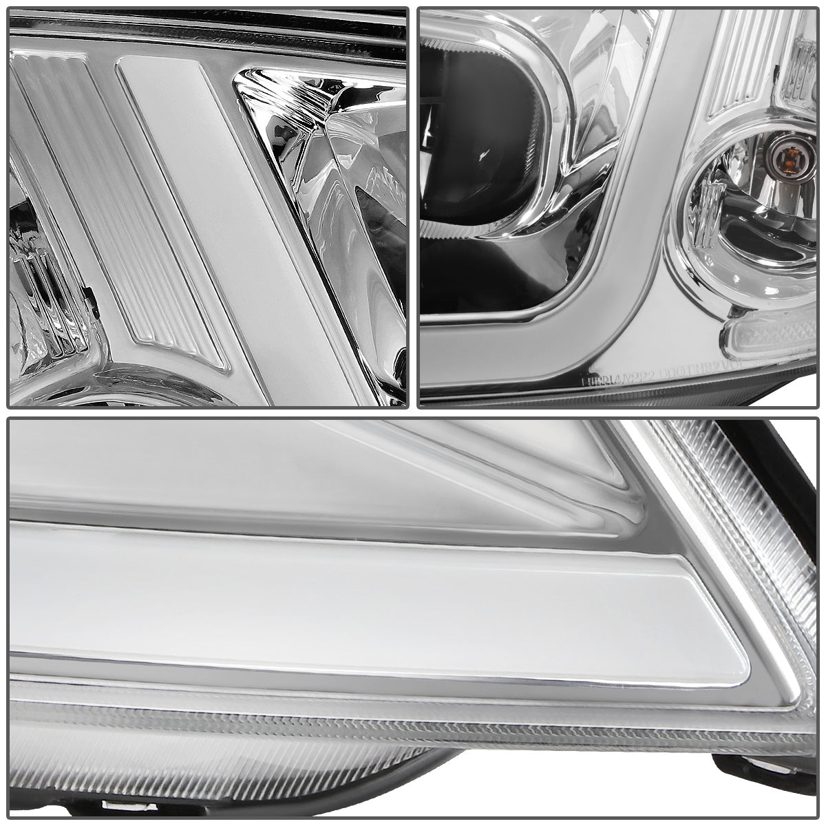 FAROS 01-03 HONDA CIVIC COUPE / SEDAN - LED RUNNING LIGHT REQUIRES WIRING INTO EXISTING LIGHTING WIRE HARNESS - LED DRL - PROJECTOR - CHROME HOUSING / CLEAR CORNER - H7 LOW BEAM / H7 HIGH BEAM