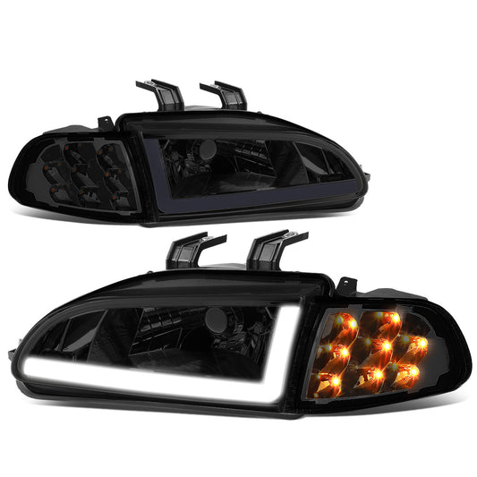 FAROS 92-95 HONDA CIVIC 2/3DR - DRL REQUIRES WIRING INTO EXISTING LIGHTING HARNESS - LED DRL - SMOKE HOUSING / CLEAR CORNER - H4 HEADLIGHT / LED SIGNAL