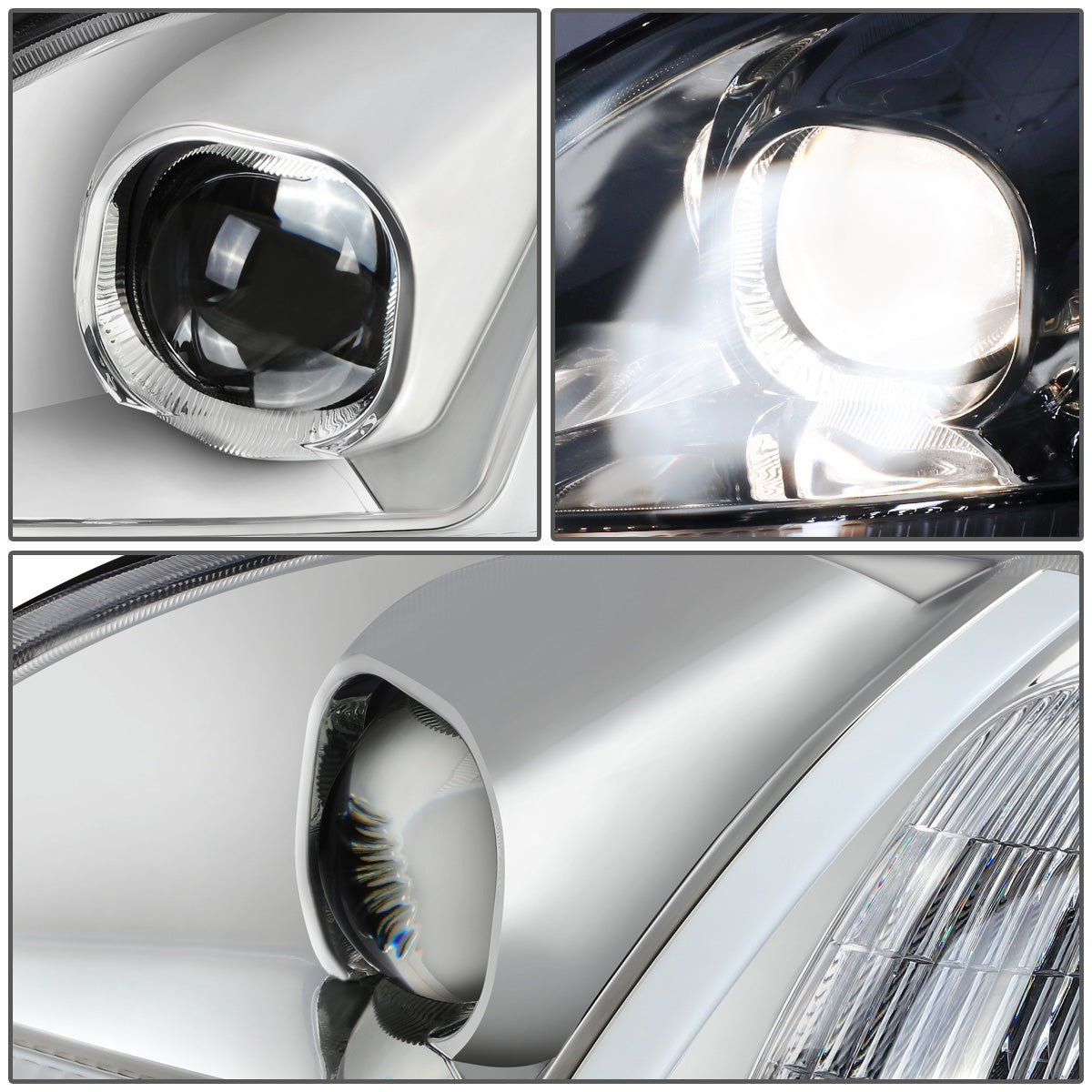 FAROS 96-98 HONDA CIVIC - LED RUNNING LIGHT REQUIRES WIRING INTO EXISTING LIGHTING WIRE HARNESS - LED DRL - PROJECTOR - CHROME HOUSING / CLEAR CORNER - H7 LOW BEAM / H7 HIGH BEAM