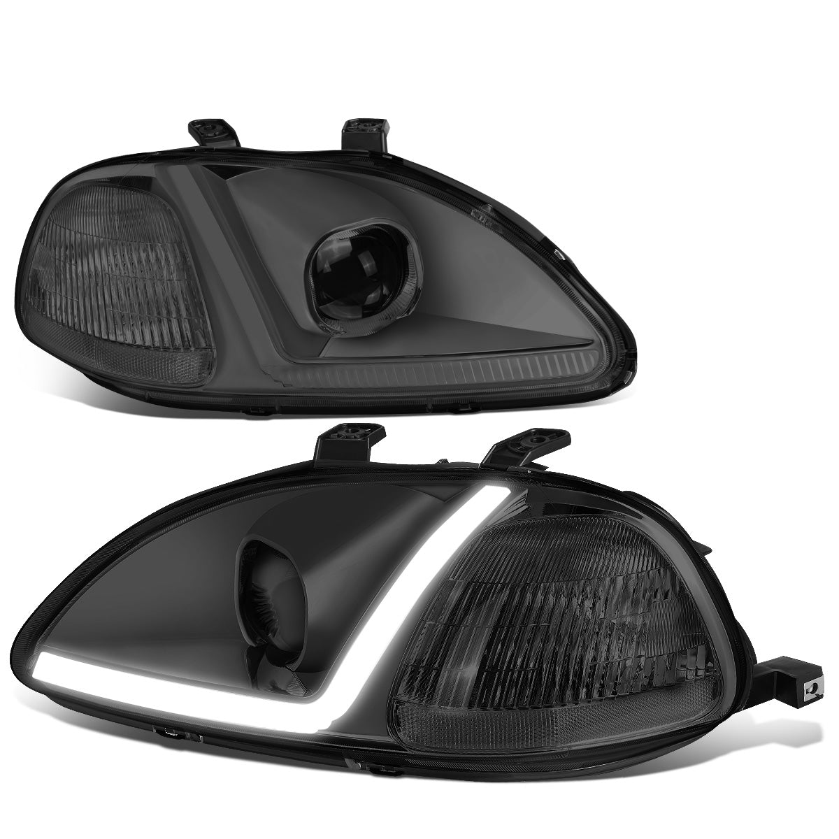 FAROS 96-98 HONDA CIVIC - LED RUNNING LIGHT REQUIRES WIRING INTO EXISTING LIGHTING WIRE HARNESS - LED DRL - PROJECTOR - SMOKE HOUSING / CLEAR CORNER - H7 LOW BEAM / H7 HIGH BEAM