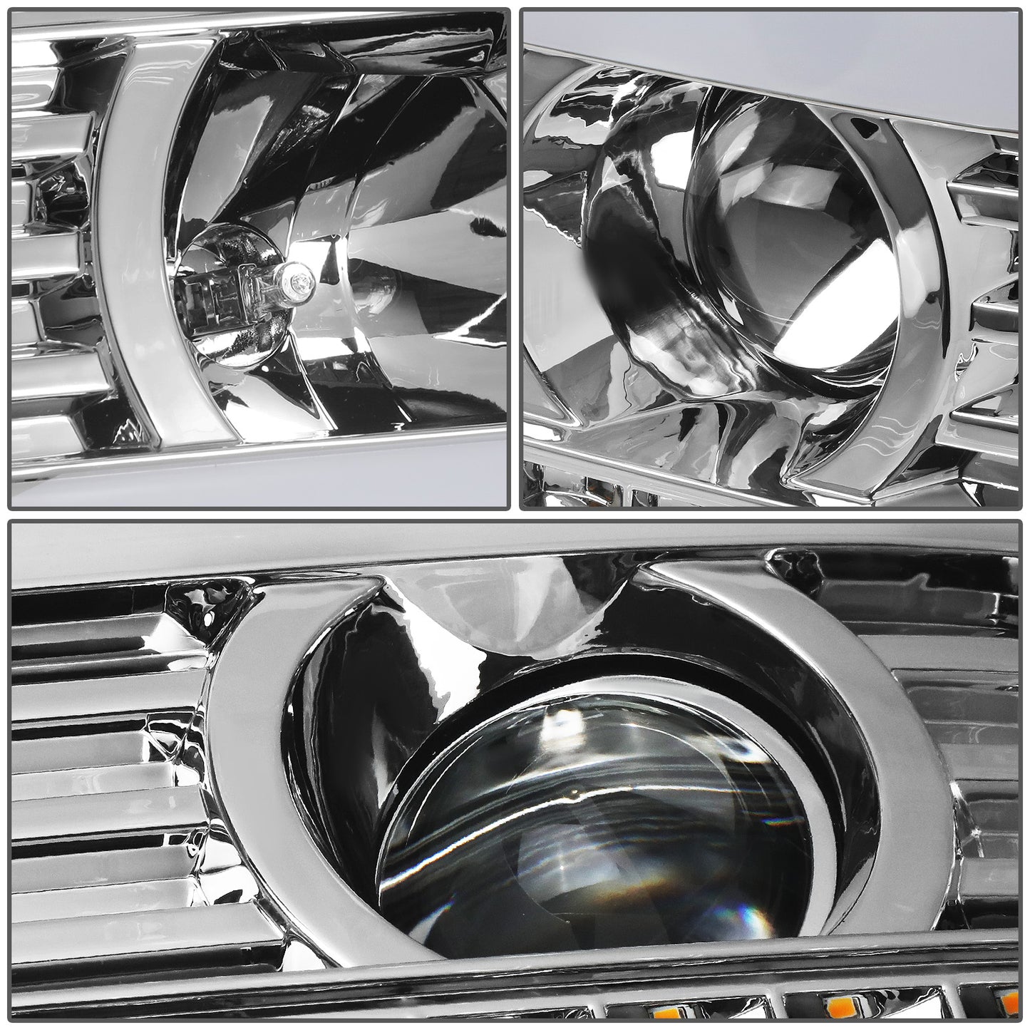 FAROS 07-13 GMC SIERRA 1500 / 07-14 GMC SIERRA 2500, 3500 - DOES NOT FIT 2007 CLASSIC STYLES - C-BAR LED DRL - SEQUENTIAL LED - CHROME HOUSING / CLEAR CORNER