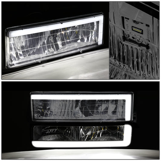 FAROS SMOKE LENS,AMBER REFLECTOR,CHROME HOUSING - 8PCS - LED BAR - 92-93 CHEVROLET BLAZER / 88-93 CHEVROLET C1500 / 92-93 CHEVROLET C1500 SUBURBAN / 88-93 CHEVROLET C2500 / 92-93 CHEVROLET C2500 SUBURBAN / 88-93 CHEVROLET C3500 / 88-93 CHEVROLET K1500 /