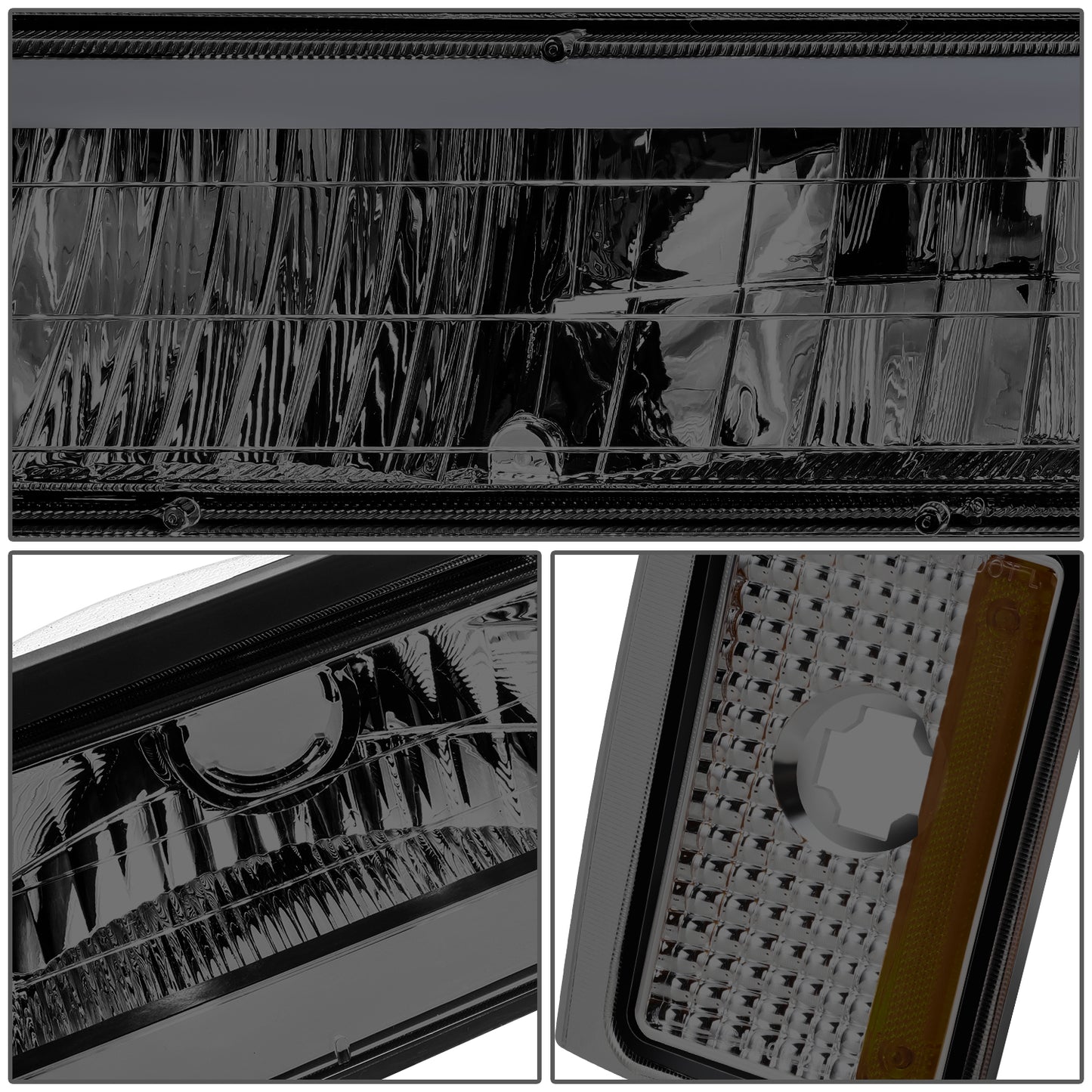 FAROS SMOKE LENS,AMBER REFLECTOR,CHROME HOUSING - 8PCS - LED BAR - 92-93 CHEVROLET BLAZER / 88-93 CHEVROLET C1500 / 92-93 CHEVROLET C1500 SUBURBAN / 88-93 CHEVROLET C2500 / 92-93 CHEVROLET C2500 SUBURBAN / 88-93 CHEVROLET C3500 / 88-93 CHEVROLET K1500 /