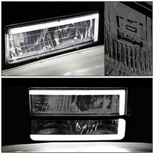 FAROS SMOKE LENS,AMBER REFLECTOR,CHROME HOUSING - 8PCS - LED BAR - 94 CHEVROLET BLAZER / 94-99 CHEVROLET C1500 / 94-99 CHEVROLET C1500 SUBURBAN / 94-00 CHEVROLET C2500 / 94-99 CHEVROLET C2500 SUBURBAN / 94-00 CHEVROLET C3500 / 94-99 CHEVROLET K1500 /