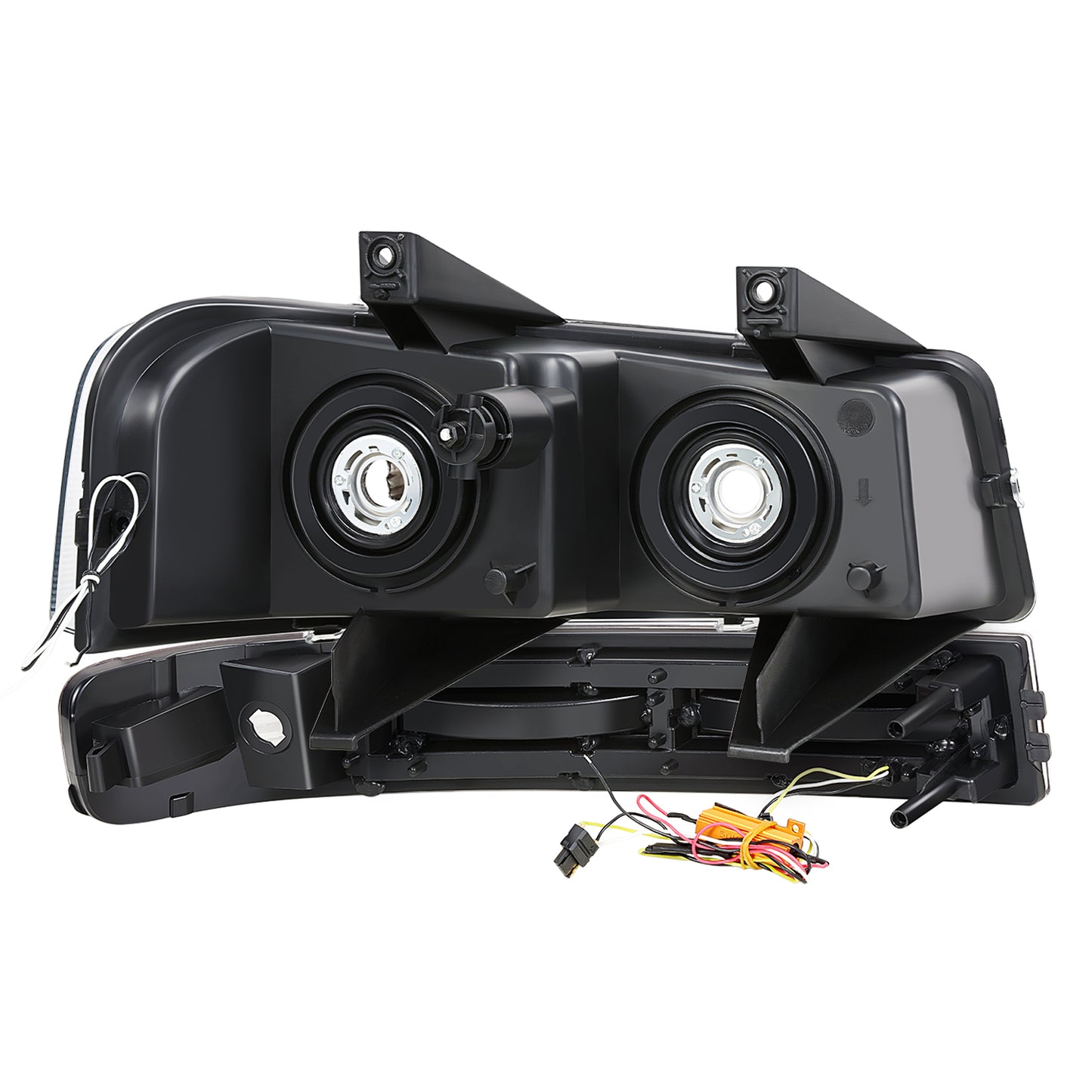 FAROS CLEAR LENS,CLEAR REFLECTOR,CHROME HOUSING - 4PCS - LED BAR - 03-14 CHEVROLET EXPRESS 1500 / 03-23 CHEVROLET EXPRESS 2500 / 03-23 CHEVROLET EXPRESS 3500 / 09-22 CHEVROLET EXPRESS 4500 / 03-14 GMC SAVANA 1500 / 03-23 GMC SAVANA 2500 / 03-23 GMC SAVANA