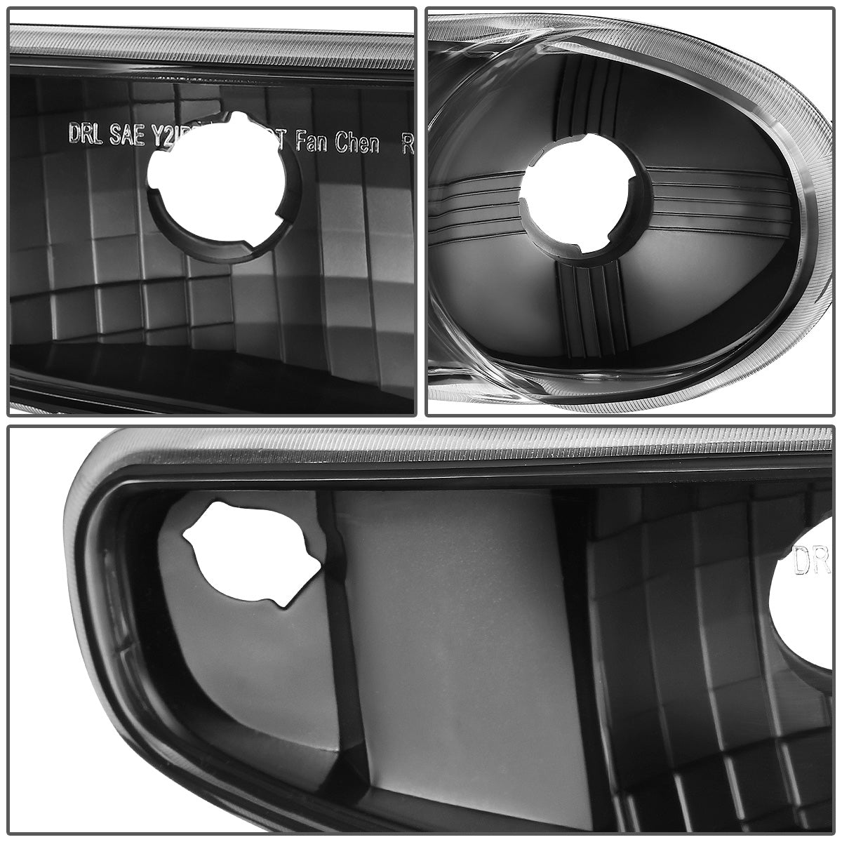 FAROS 00-06 GMC YUKON / 01-06 GMC YUKON XL 1500 / 02-06 GMC SIERRA 1500 / 2007 GMC SIERRA 1500 CLASSIC - FITS DENALI MODELS ONLY - LED DRL - BLACK HOUSING / AMBER CORNER - 9005 LOW BEAM / 9005 HIGH BEAM