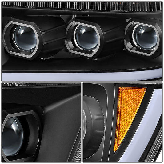 FAROS RAM 1500 2019-2024 - WITH FACTORY HALOGEN HEADLIGHTS - OE STYLE - 9005 HIGH / H11 LOW / 12961 MARKER - BLACK HOUSING / AMBER CORNER