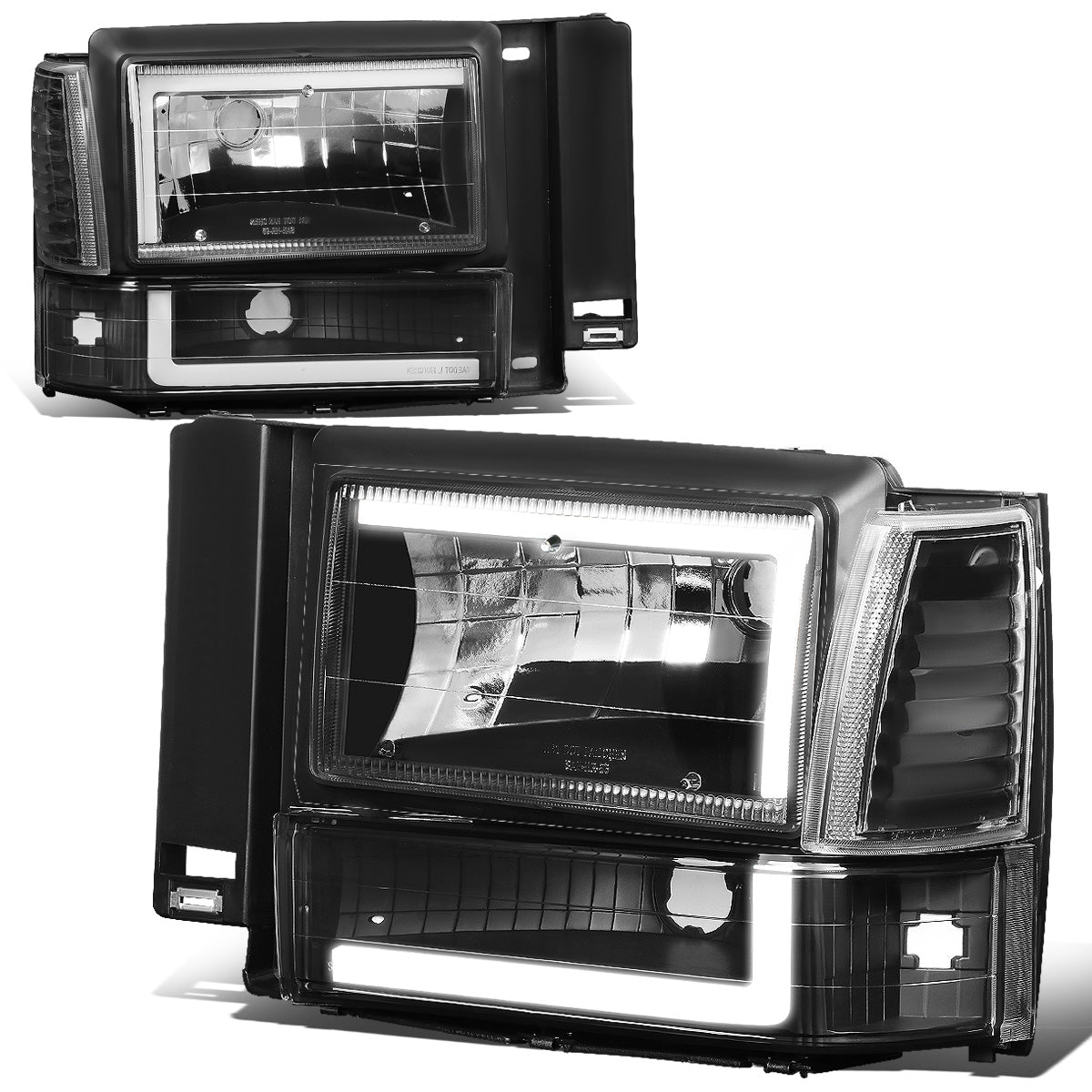 FAROS 91-94 FORD EXPLORER - LED RUNNING LIGHTS REQUIRE TAPPING INTO EXISTING WIRING - LED DRL - BLACK HOUSING / CLEAR CORNER - 9004 LOW BEAM / 9004 HIGH BEAM