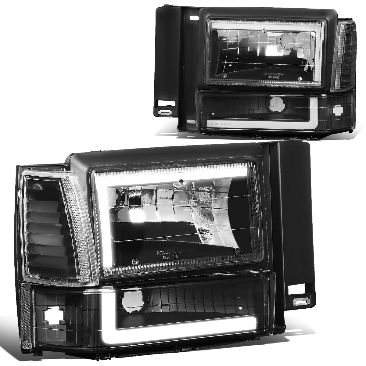FAROS 91-94 FORD EXPLORER - LED RUNNING LIGHTS REQUIRE TAPPING INTO EXISTING WIRING - LED DRL - BLACK HOUSING / CLEAR CORNER - 9004 LOW BEAM / 9004 HIGH BEAM