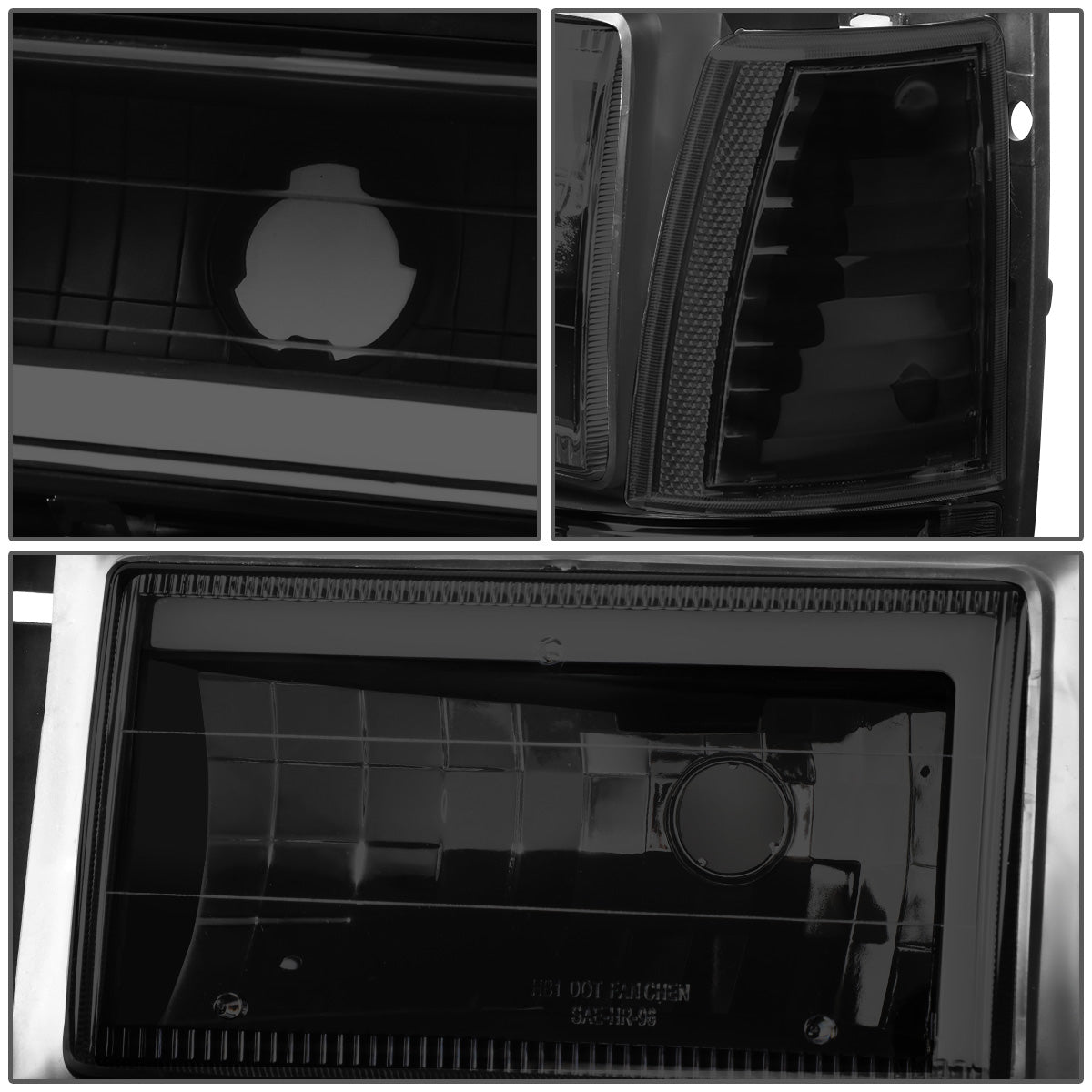 FAROS 91-94 FORD EXPLORER - LED RUNNING LIGHTS REQUIRE TAPPING INTO EXISTING WIRING - LED DRL - BLACK HOUSING / SMOKE LENS / CLEAR CORNER - 9004 LOW BEAM / 9004 HIGH BEAM