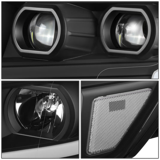 FAROS 17-22 NISSAN TITAN / 16-22 NISSAN TITAN XD - FITS MODELS WITH HALOGEN HEADLIGHTS ONLY - DOES NOT FIT FACTORY HID EQUIPPED MODELS - PROJECTOR CONVERSION LED RUNNING LIGHT STRIP - H1 LOW BEAM / H1 HIGH BEAM / 2825 SIDE MARKER - BLACK HOUSING / CLEAR