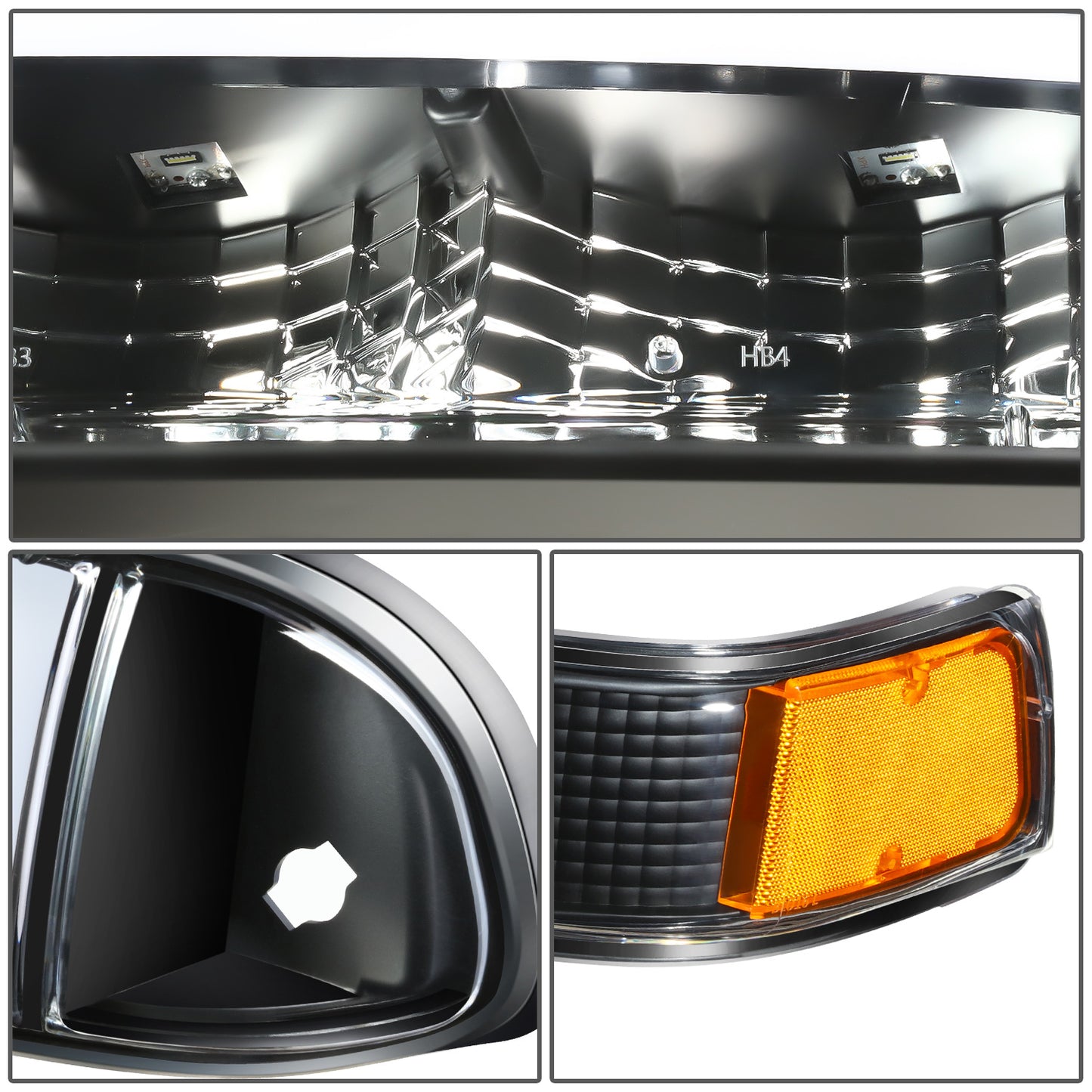 FAROS 98-04 CHEVROLET BLAZER / 98-04 CHEVROLET S10 - 194 MARKER - LED SWITCHBACK L-PATTERN LIGHT BAR - BLACK / AMBER