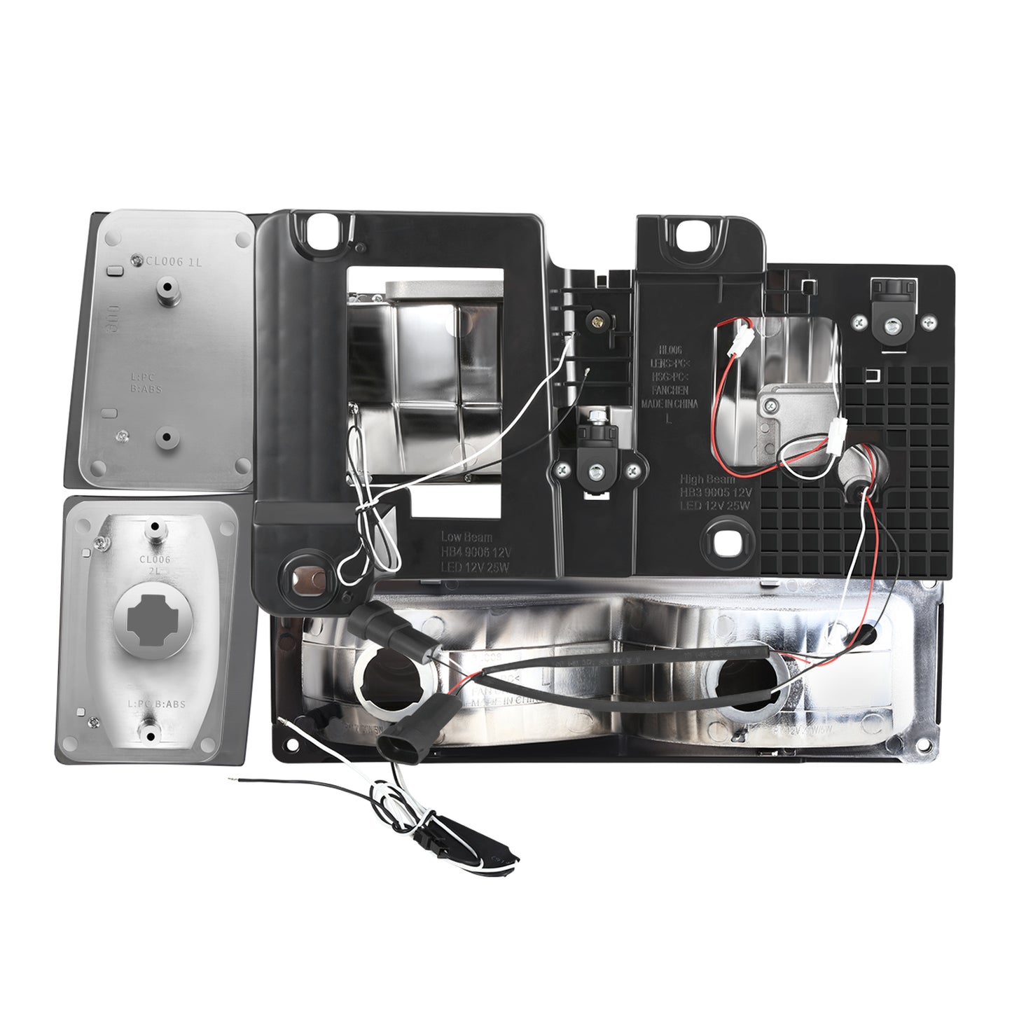 FAROS SMOKE LENS,AMBER REFLECTOR,CHROME HOUSING - 8PCS - LED BAR - 92-93 CHEVROLET BLAZER / 88-93 CHEVROLET C1500 / 92-93 CHEVROLET C1500 SUBURBAN / 88-93 CHEVROLET C2500 / 92-93 CHEVROLET C2500 SUBURBAN / 88-93 CHEVROLET C3500 / 88-93 CHEVROLET K1500 /