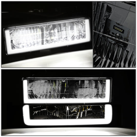 FAROS SMOKE LENS,AMBER REFLECTOR,CHROME HOUSING - 8PCS - LED BAR - 94 CHEVROLET BLAZER / 94-99 CHEVROLET C1500 / 94-99 CHEVROLET C1500 SUBURBAN / 94-00 CHEVROLET C2500 / 94-99 CHEVROLET C2500 SUBURBAN / 94-00 CHEVROLET C3500 / 94-99 CHEVROLET K1500 /