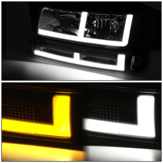 FAROS SMOKE LENS,CLEAR REFLECTOR,BLACK HOUSING - 4PCS - LED BAR - 03-14 CHEVROLET EXPRESS 1500 / 03-23 CHEVROLET EXPRESS 2500 / 03-23 CHEVROLET EXPRESS 3500 / 09-22 CHEVROLET EXPRESS 4500 / 03-14 GMC SAVANA 1500 / 03-23 GMC SAVANA 2500 / 03-23 GMC SAVANA