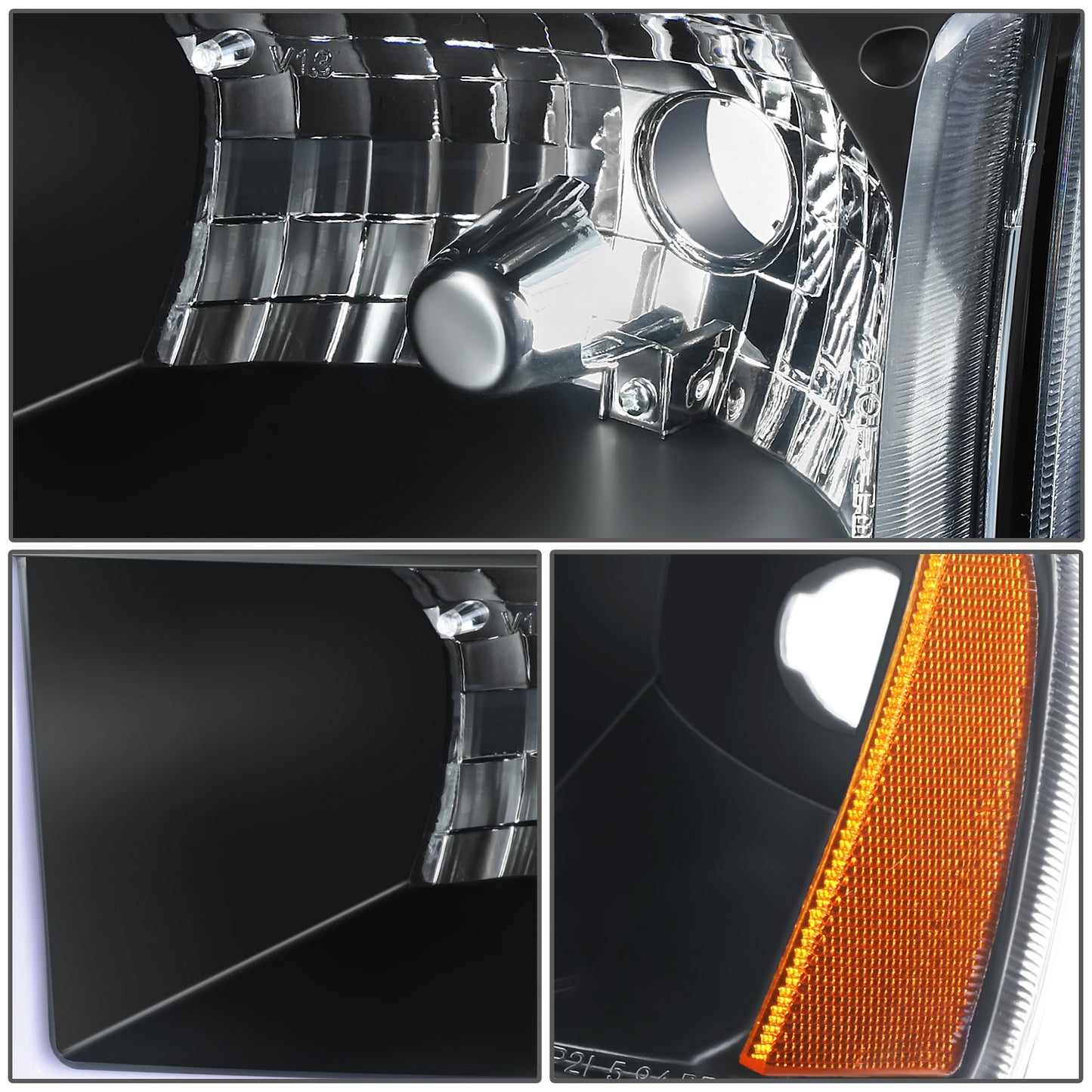 FAROS CLEAR LENS,AMBER REFLECTOR,BLACK HOUSING - 4PCS - LED BAR