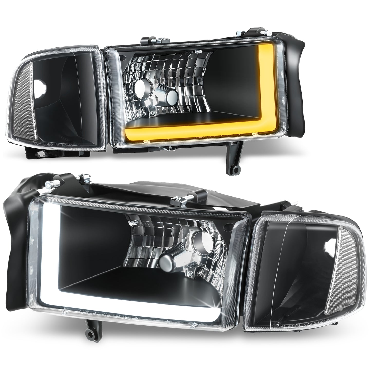 FAROS CLEAR LENS,CLEAR REFLECTOR,BLACK HOUSING - 4PCS - LED BAR