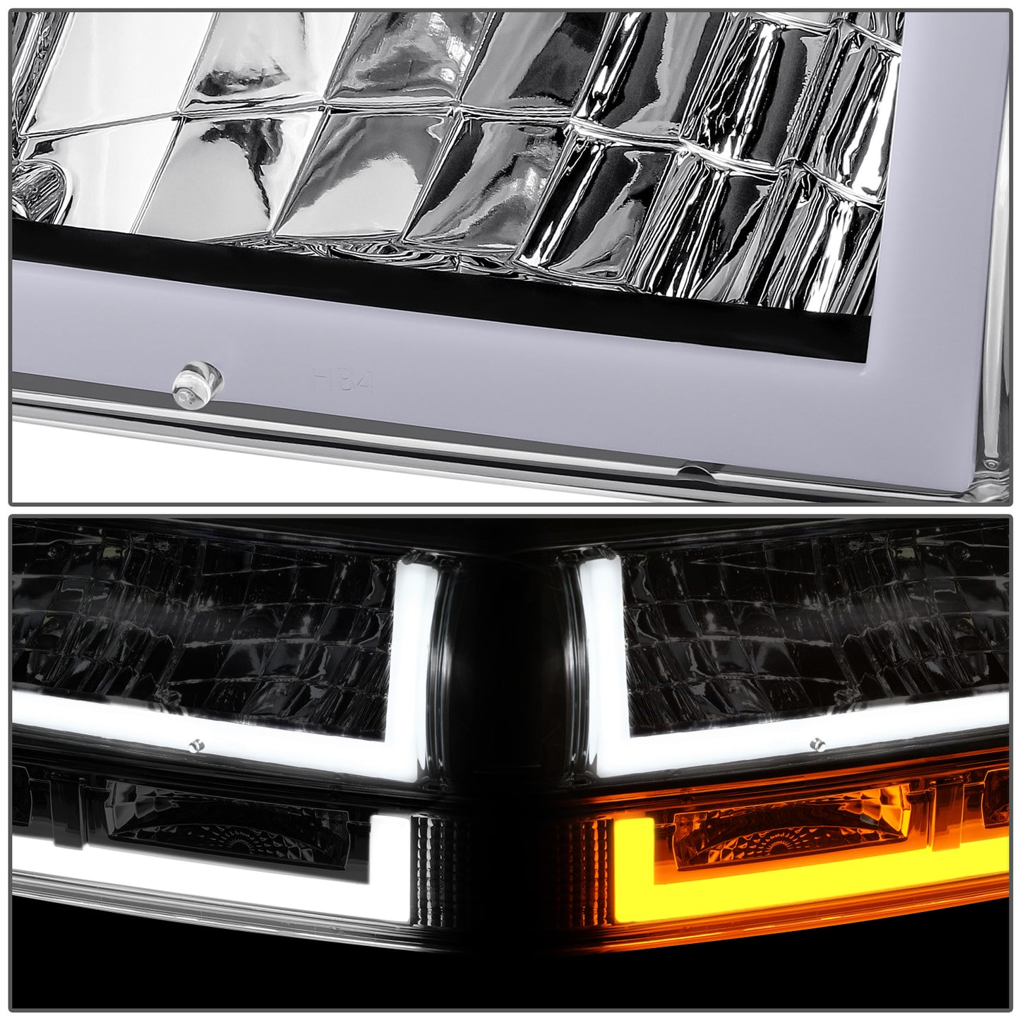 FAROS CLEAR LENS,CLEAR REFLECTOR,CHROME HOUSING - 4PCS - LED BAR