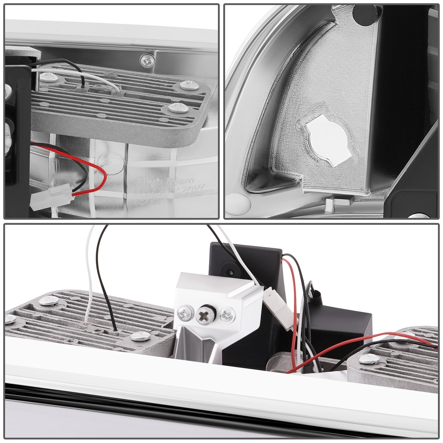 FAROS CLEAR LENS,CLEAR REFLECTOR,CHROME HOUSING - 4PCS - LED BAR