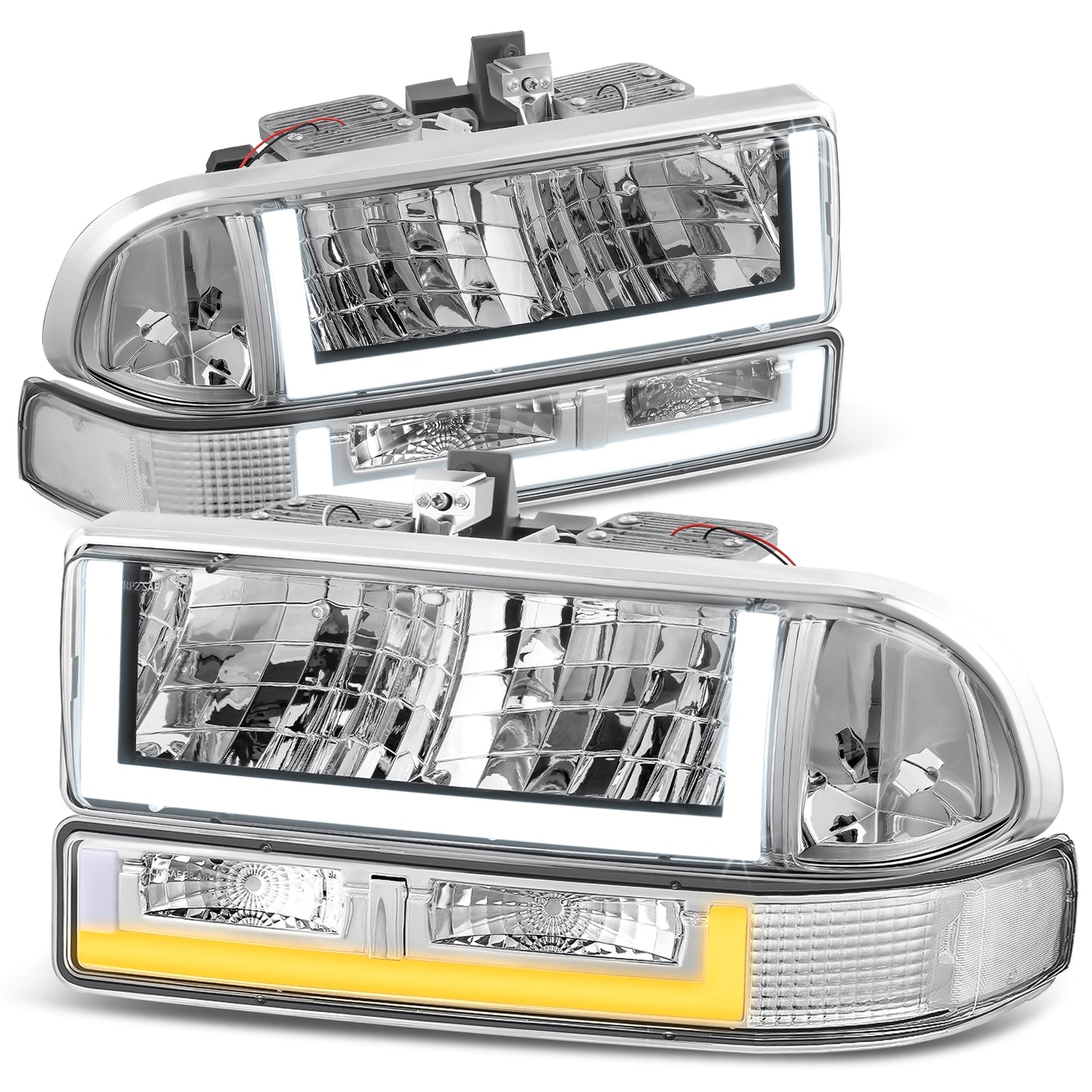 FAROS CLEAR LENS,CLEAR REFLECTOR,CHROME HOUSING - 4PCS - LED BAR