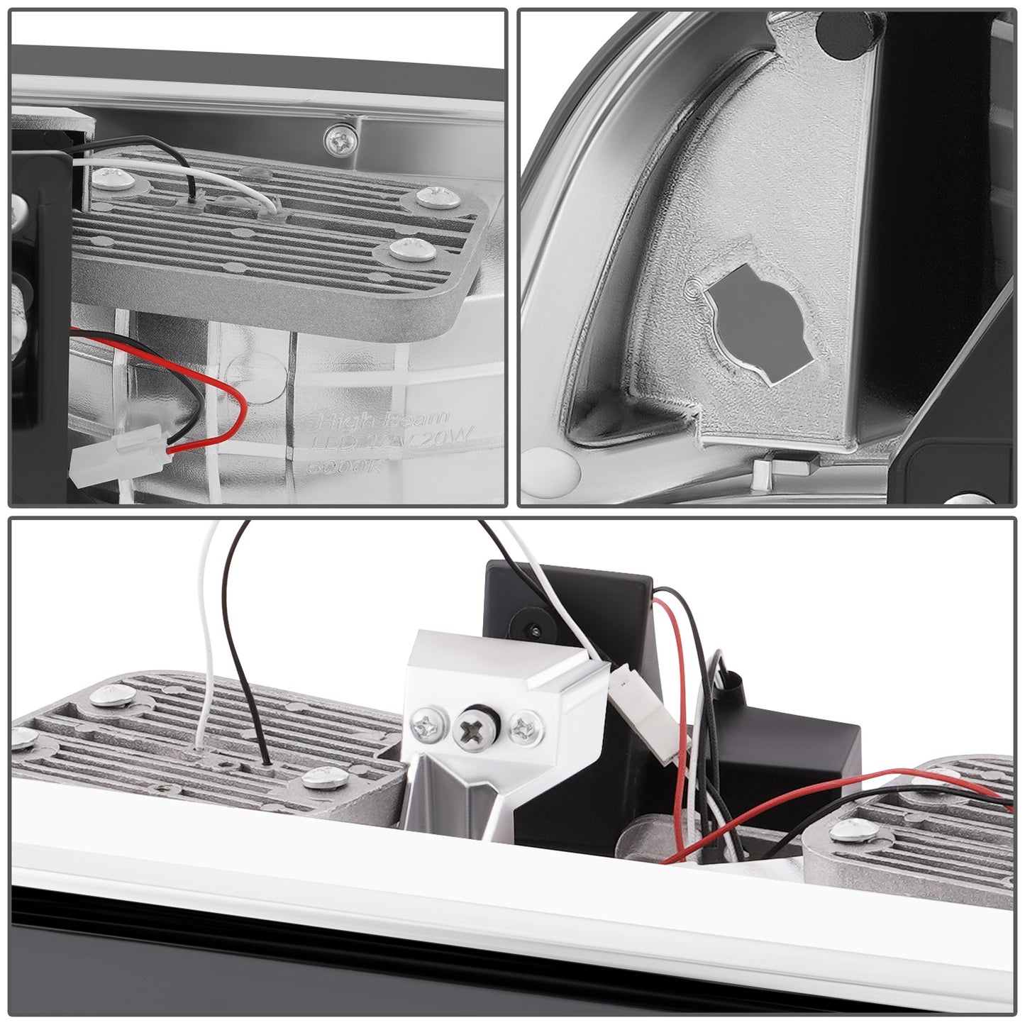 FAROS SMOKE LENS,CLEAR REFLECTOR,CHROME HOUSING - 4PCS - LED BAR
