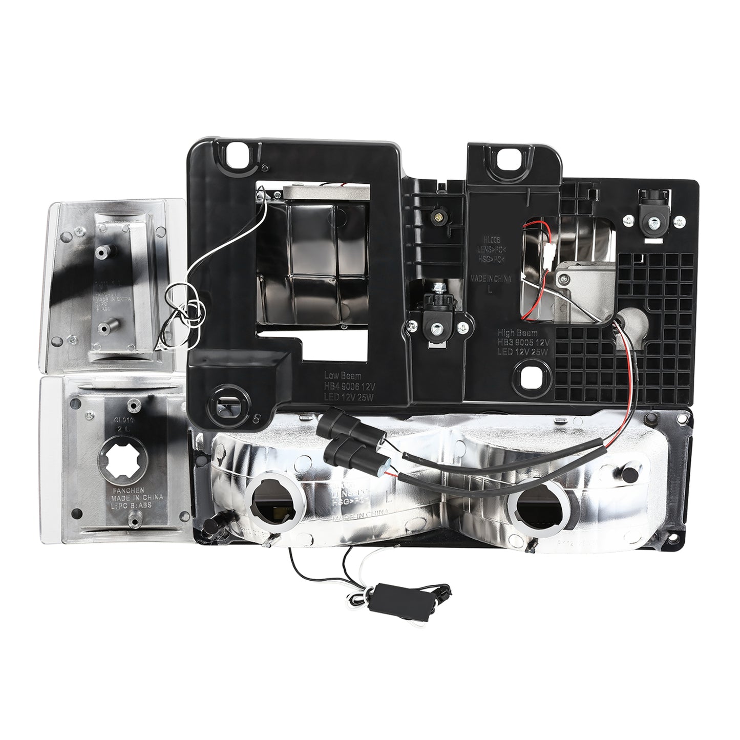 FAROS CLEAR LENS,AMBER REFLECTOR,CHROME HOUSING - 8PCS - LED BAR - 94-99 GMC C1500 K1500 YUKON / 94-99 GMC C1500 SUBURBAN C2500 SUBURBAN K1500 SUBURBAN K2500 SUBURBAN / 94-00 GMC C2500 C3500 K2500 K3500 - FITS MODELS WITH COMPOSITE HEADLIGHTS ONLY