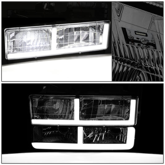 FAROS SMOKE LENS,AMBER REFLECTOR,CHROME HOUSING - 8PCS - LED BAR - 92-93 CHEVROLET BLAZER / 88-93 CHEVROLET C1500 / 92-93 CHEVROLET C1500 SUBURBAN / 88-93 CHEVROLET C2500 / 92-93 CHEVROLET C2500 SUBURBAN / 88-93 CHEVROLET C3500 / 88-93 CHEVROLET K1500 /