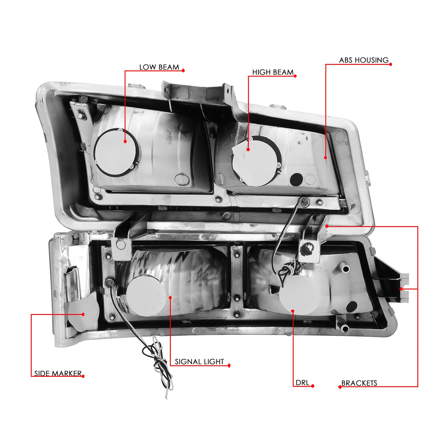 FAROS 03-06 CHEVROLET AVALANCHE 1500 2500 / 03-06 CHEVROLET SILVERADO 1500 2500 3500 / 03-06 CHEVROLET SILVERADO 1500 HD 2500 HD / 2007 CHEVROLET SILVERADO 1500 1500 HD 2500 HD 3500 CLASSIC - FIT MODELS WITHOUT FACTORY CLADDING ONLY - OE STYLE - LED -