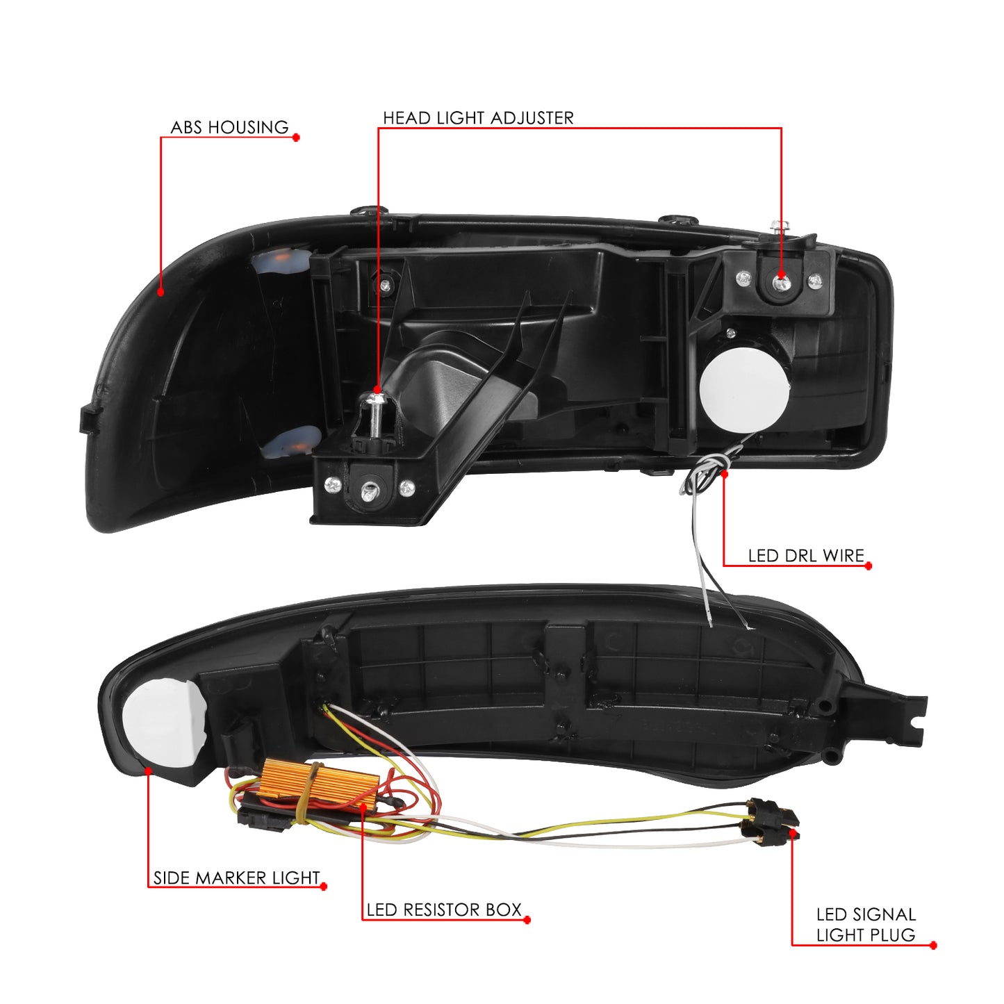 FAROS 2001 GMC SIERRA C3 / 02-06 GMC SIERRA 1500 DENALI / 07 GMC SIERRA 1500 DENALI CLASSIC / 01-06 GMC YUKON DENALI / 01-06 GMC YUKON XL 1500 DENALI - 9006 BULB TO BE USED FOR LOW BEAM. NOTCHING OF BULB BASE MAYBE REQUIRED TO FIT INTO 9005 BULB PLUG - OE
