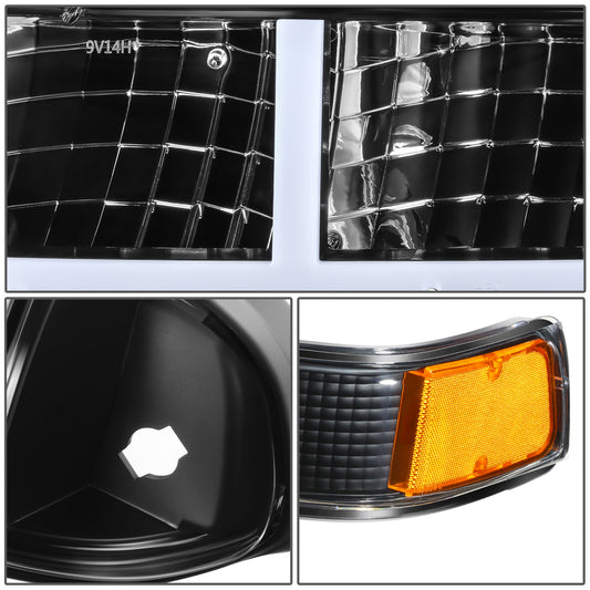 FAROS CLEAR LENS,AMBER REFLECTOR,BLACK HOUSING,4PCS,LED BAR