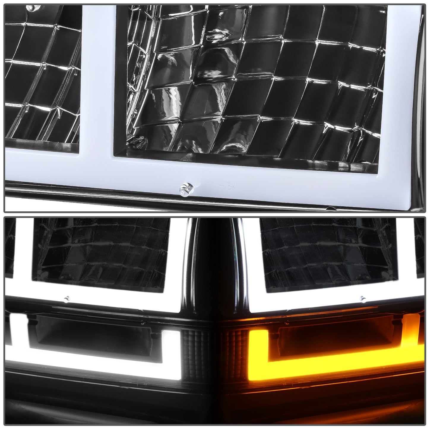 FAROS CLEAR LENS,CLEAR REFLECTOR,BLACK HOUSING,4PCS,LED BAR